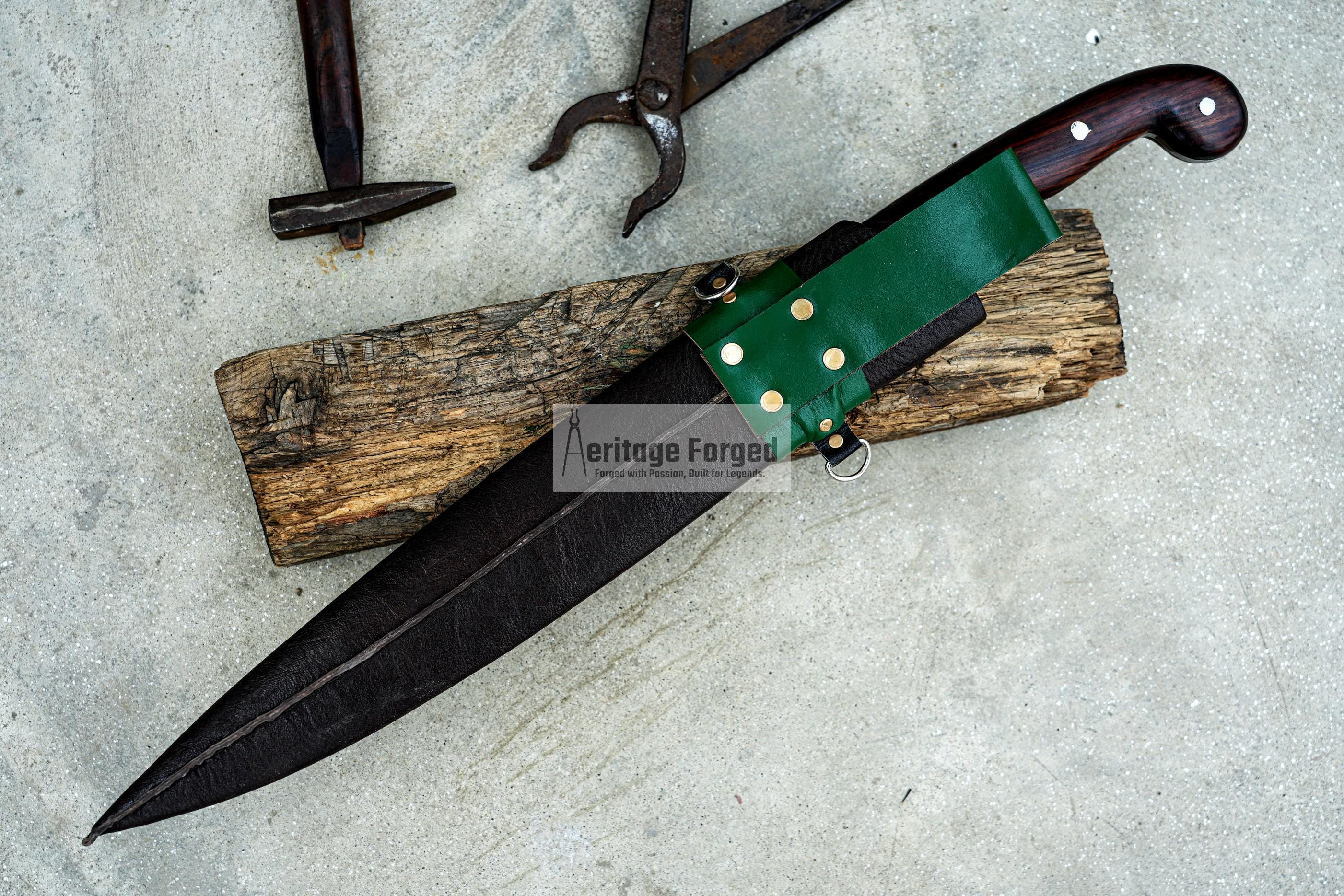 CHOPPER MACHETE / 18 inches long Blade Hunting Machete/ Hand forged knife / Made from Leaf spring of truck / Tempered / Sharpen/ Ready