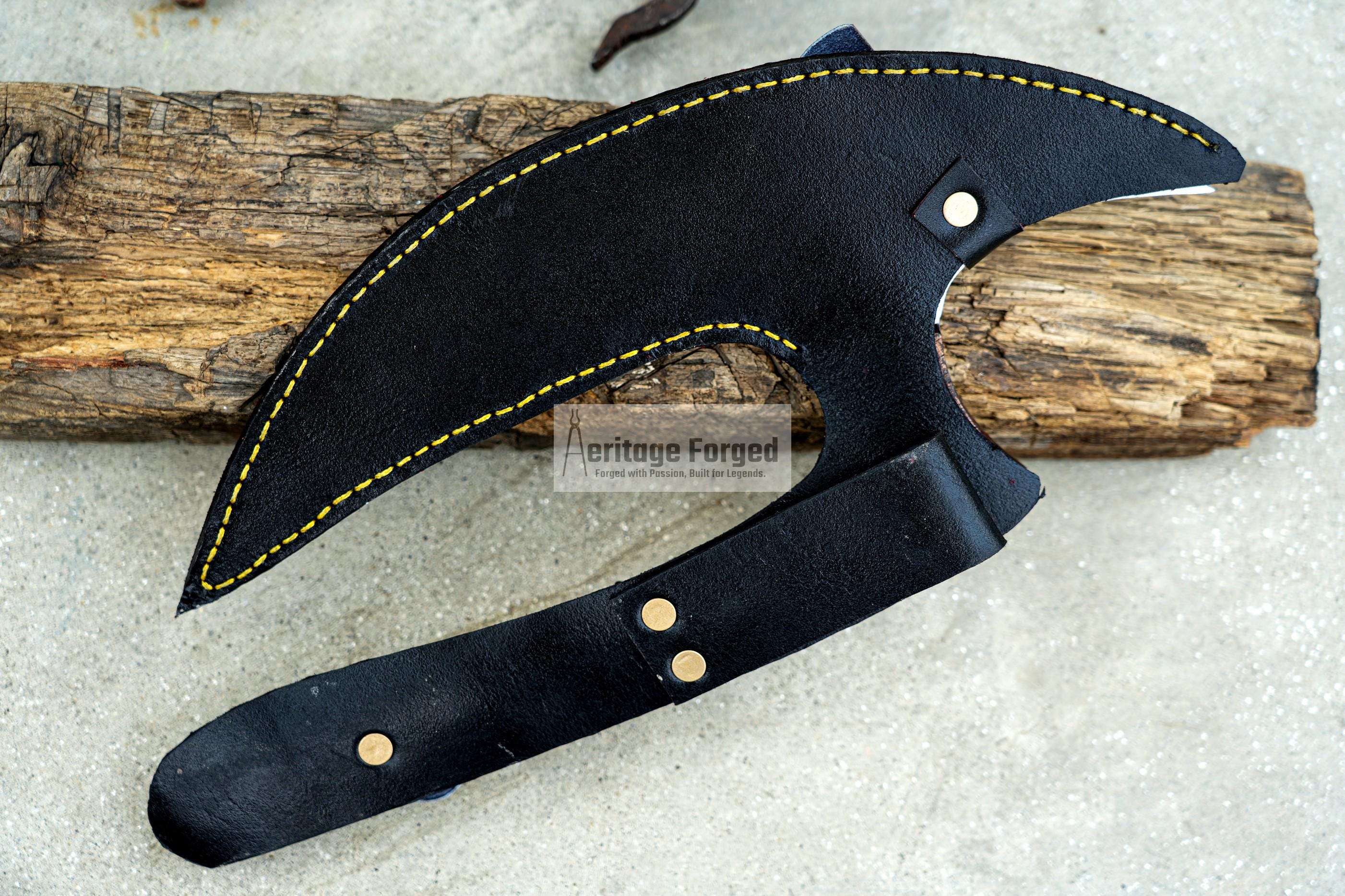 PIZZA AXE/ Kitchen axe / Hand forged Axe/ Made from Leaf spring of truck / Tempered / Sharpen/ Ready to use/gift for him/hunting axe