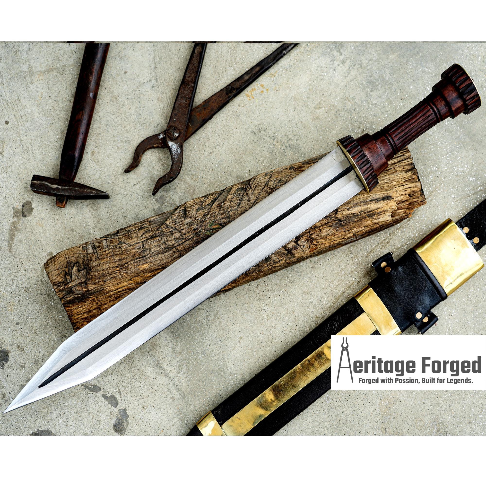 GLADIUS SWORD /18 inches long Blade Hand Forged Sword/ Gladius Machete/Handmade from Leaf spring of Truck-Balance water tempered/Sharp