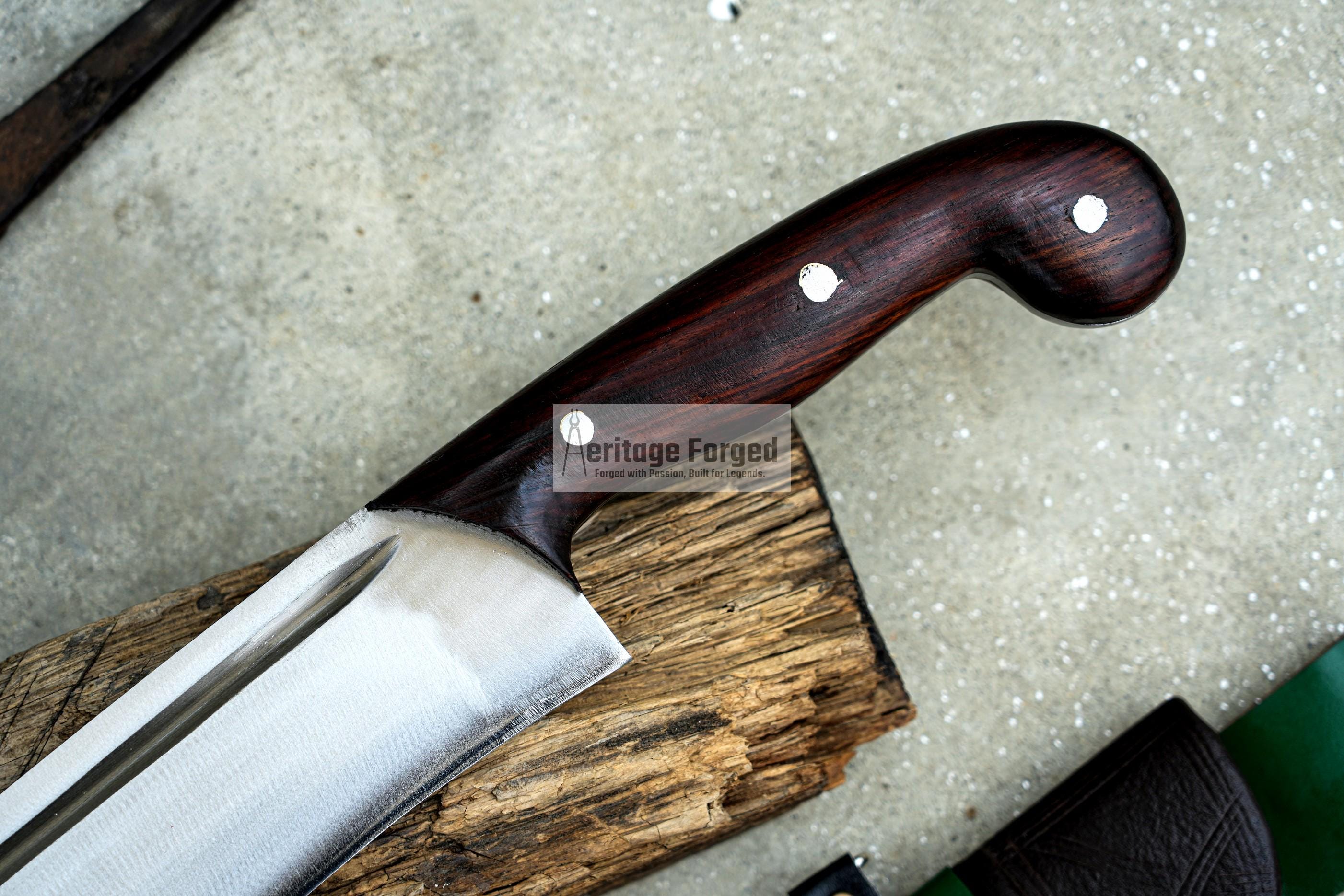 CHOPPER MACHETE / 18 inches long Blade Hunting Machete/ Hand forged knife / Made from Leaf spring of truck / Tempered / Sharpen/ Ready