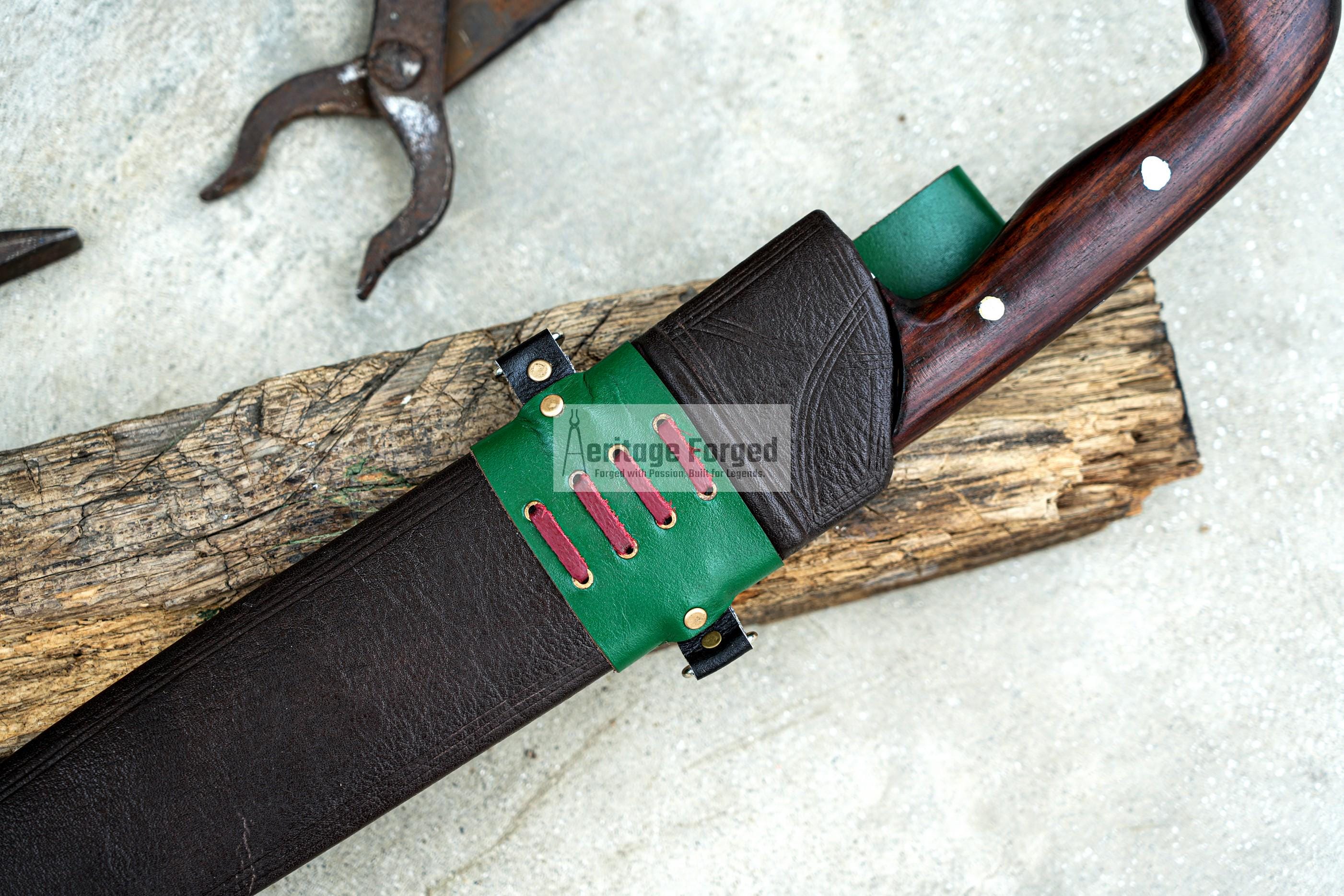 CHOPPER MACHETE / 18 inches long Blade Hunting Machete/ Hand forged knife / Made from Leaf spring of truck / Tempered / Sharpen/ Ready