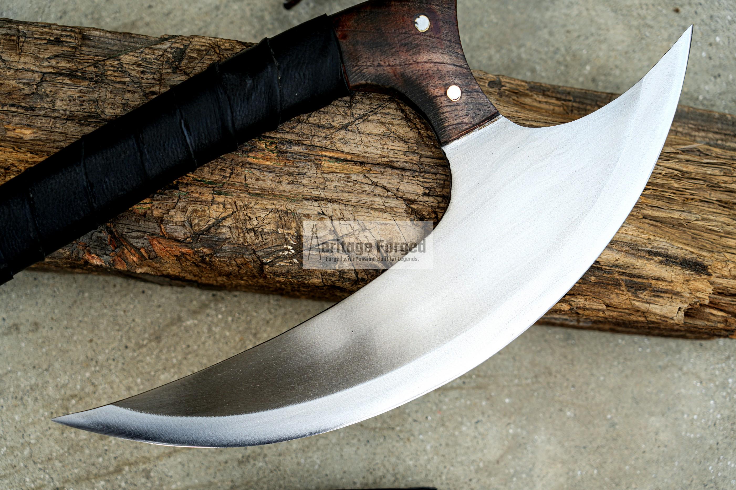 PIZZA AXE/ Kitchen axe / Hand forged Axe/ Made from Leaf spring of truck / Tempered / Sharpen/ Ready to use/gift for him/hunting axe
