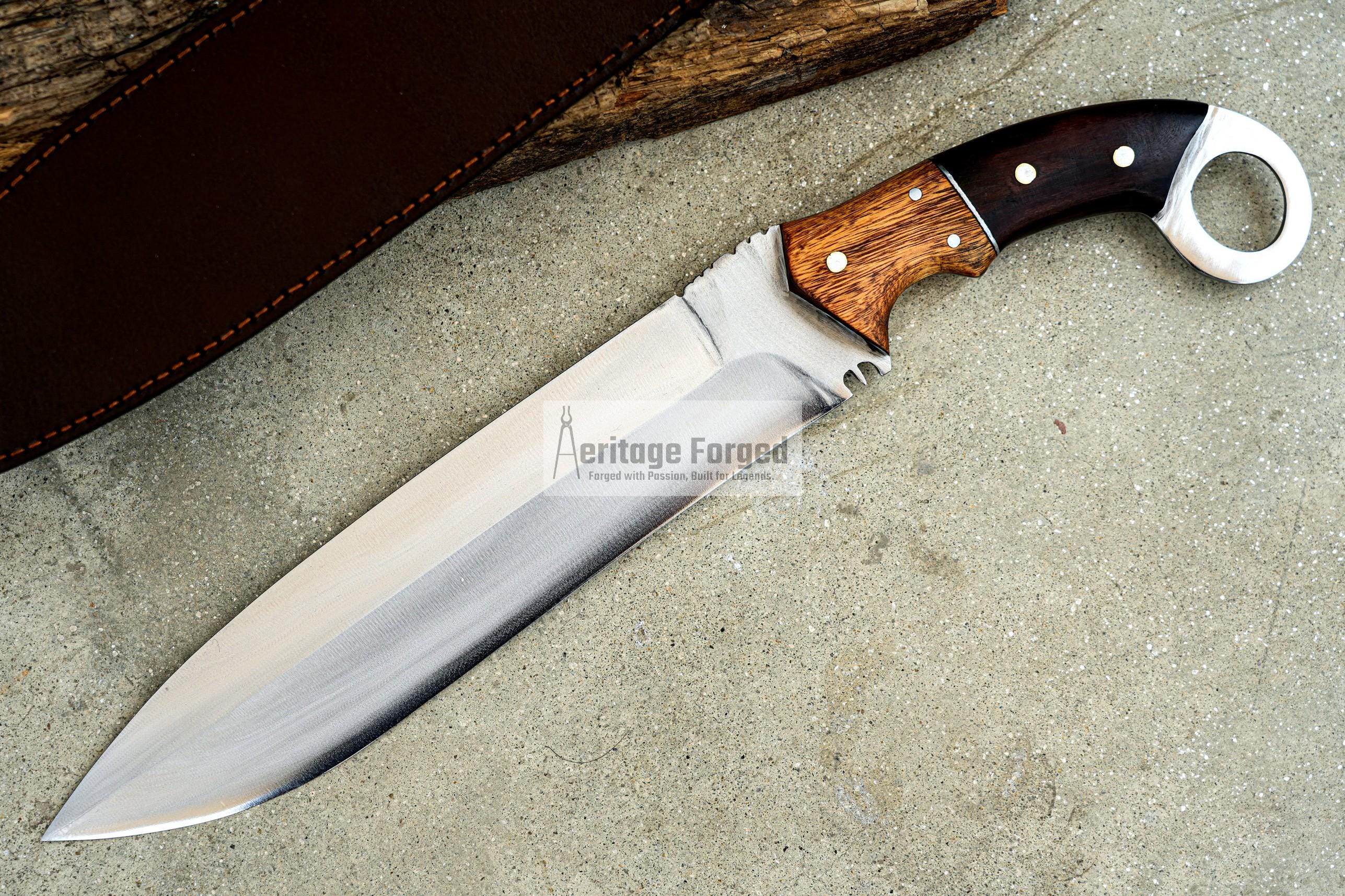 CLAW DAGGER/ 12 inches Long Blade large knife/Hunting knife/made from 5160 leaf spring /Tempered / Sharpen/Sheath included