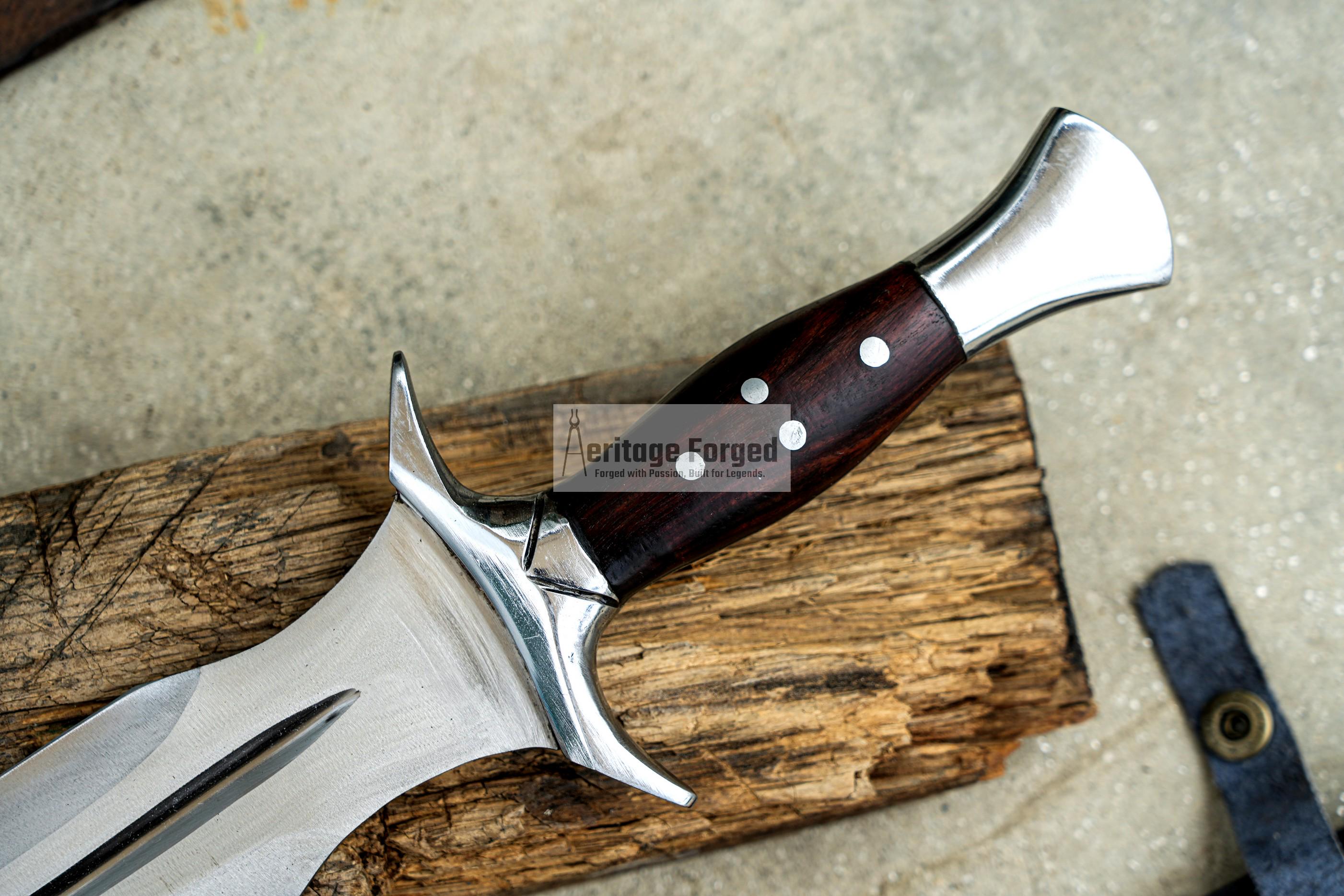VIKING DAGGER/15 inches Long Blade hand forged Dagger/Leaf spring of truck/Rosewood Handle/Sharpen/Tempered/Ready to use/knife/knives/sword