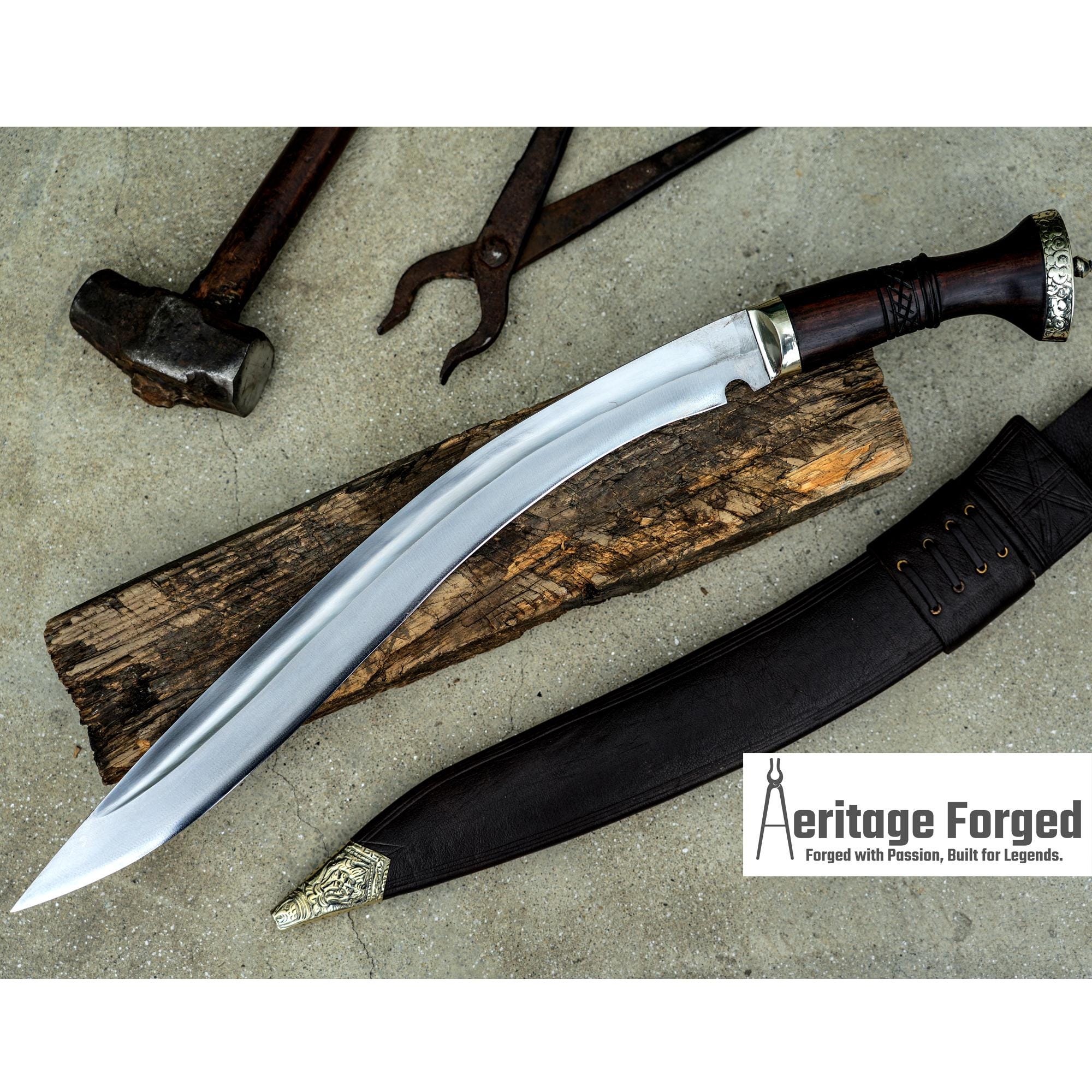 SIRUPATE KHUKURI / Large kukri Machete/ 18 inches Long Blade Heavy machete/ Full tang/ Leaf spring of truck/ Tempered/Sharpen/Working