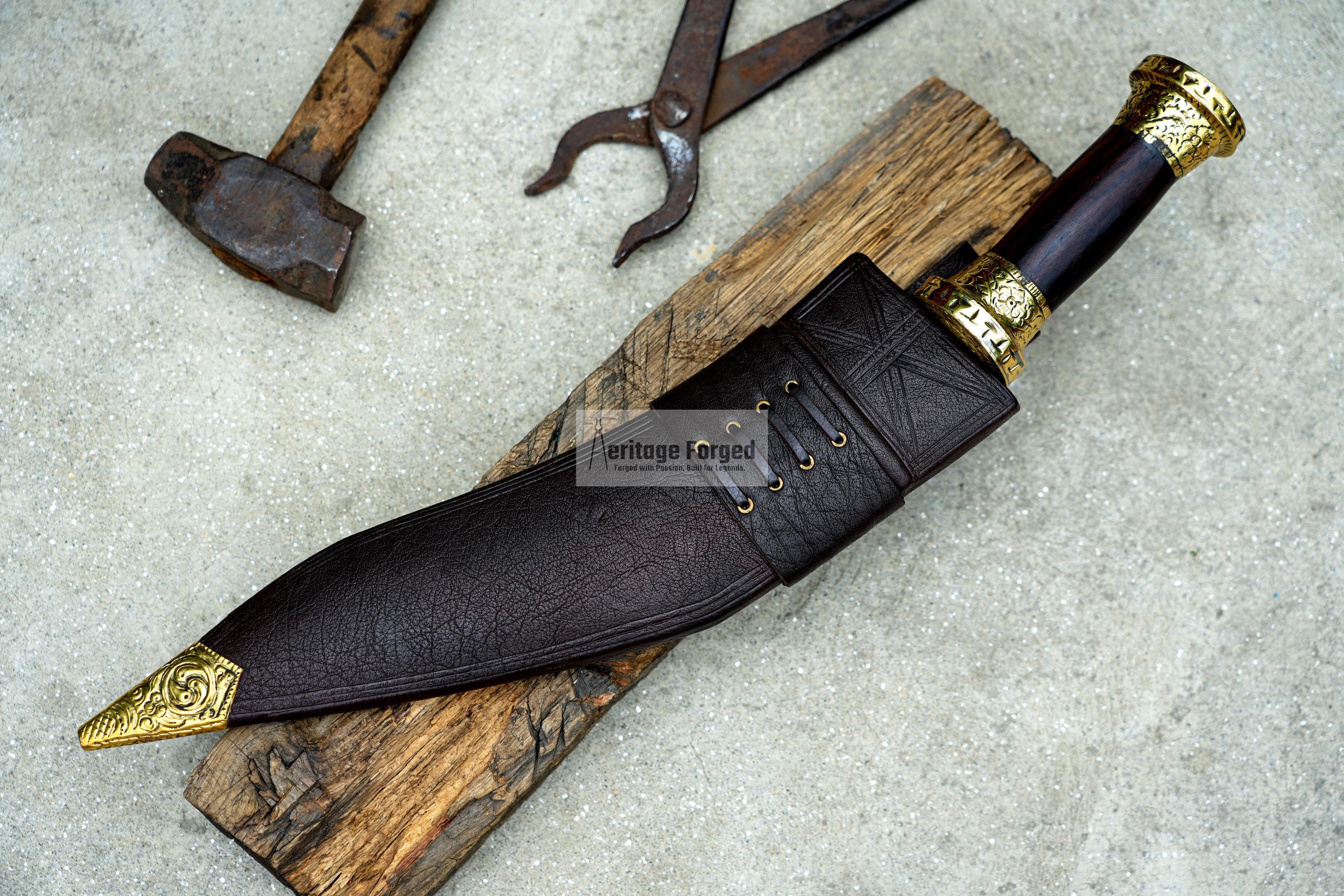 KHUKURI MACHETE / Large kukri Machete/ 14 inches Long Blade Heavy duties machete/ Full tang/ Leaf spring of truck/ Tempered/Sharpen/Working