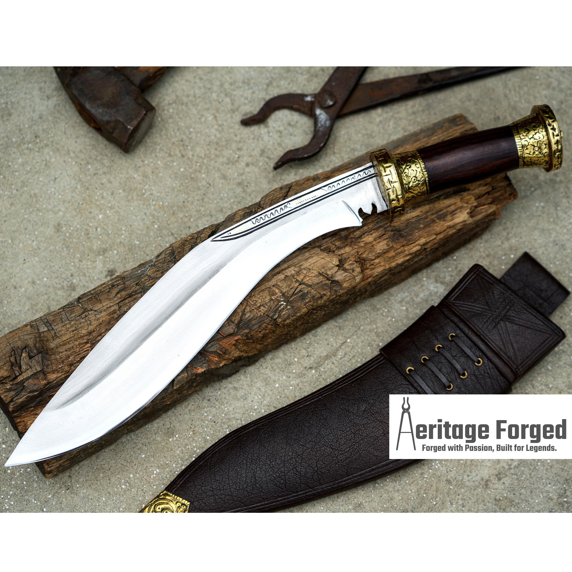 KHUKURI MACHETE / Large kukri Machete/ 14 inches Long Blade Heavy duties machete/ Full tang/ Leaf spring of truck/ Tempered/Sharpen/Working