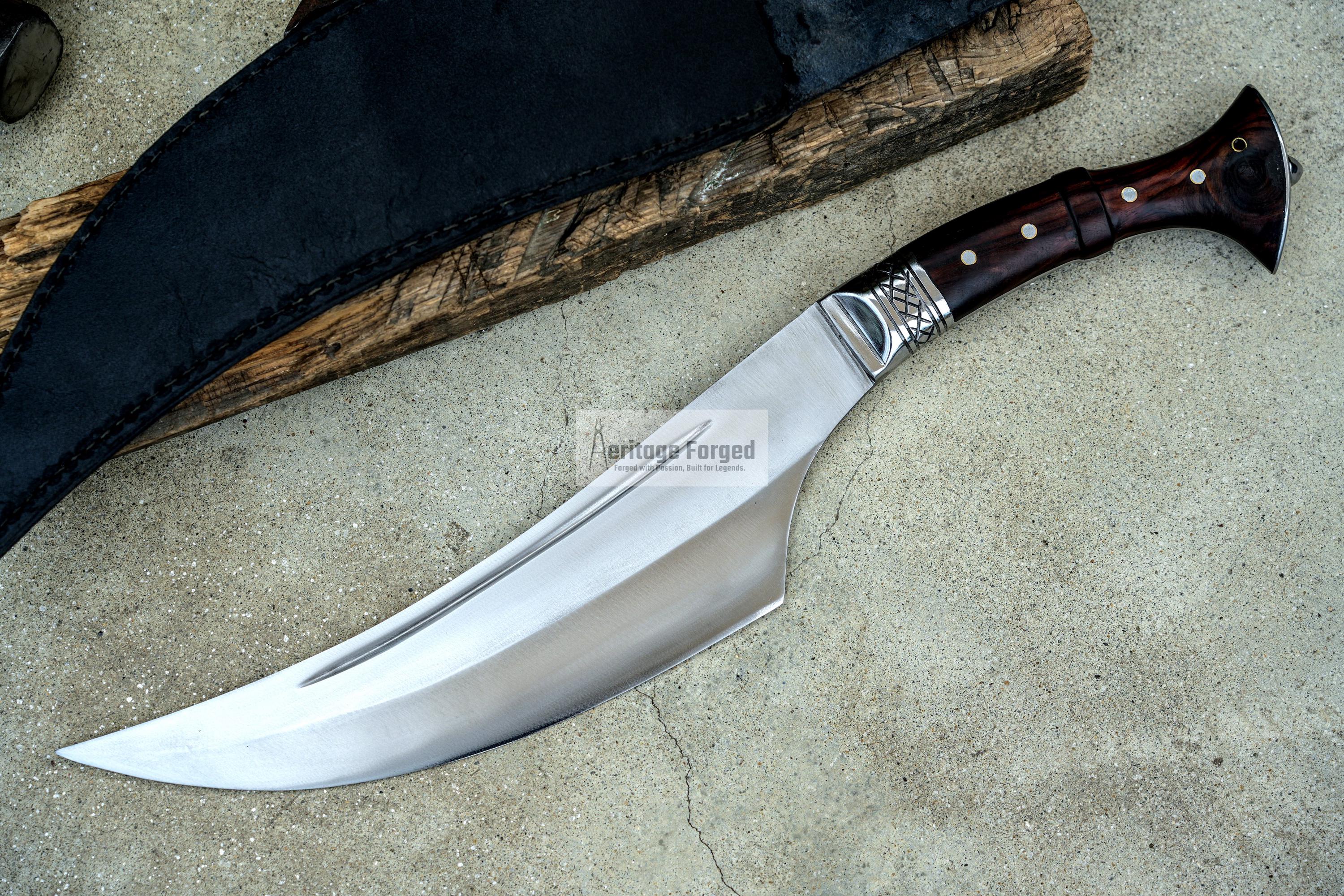 CHOPPER/13 Inches long Blade Hand forged Large knife/ Full tang/ Tempered/ Sharpen/ Real working knife/Machete/Jungle Machete/Forged
