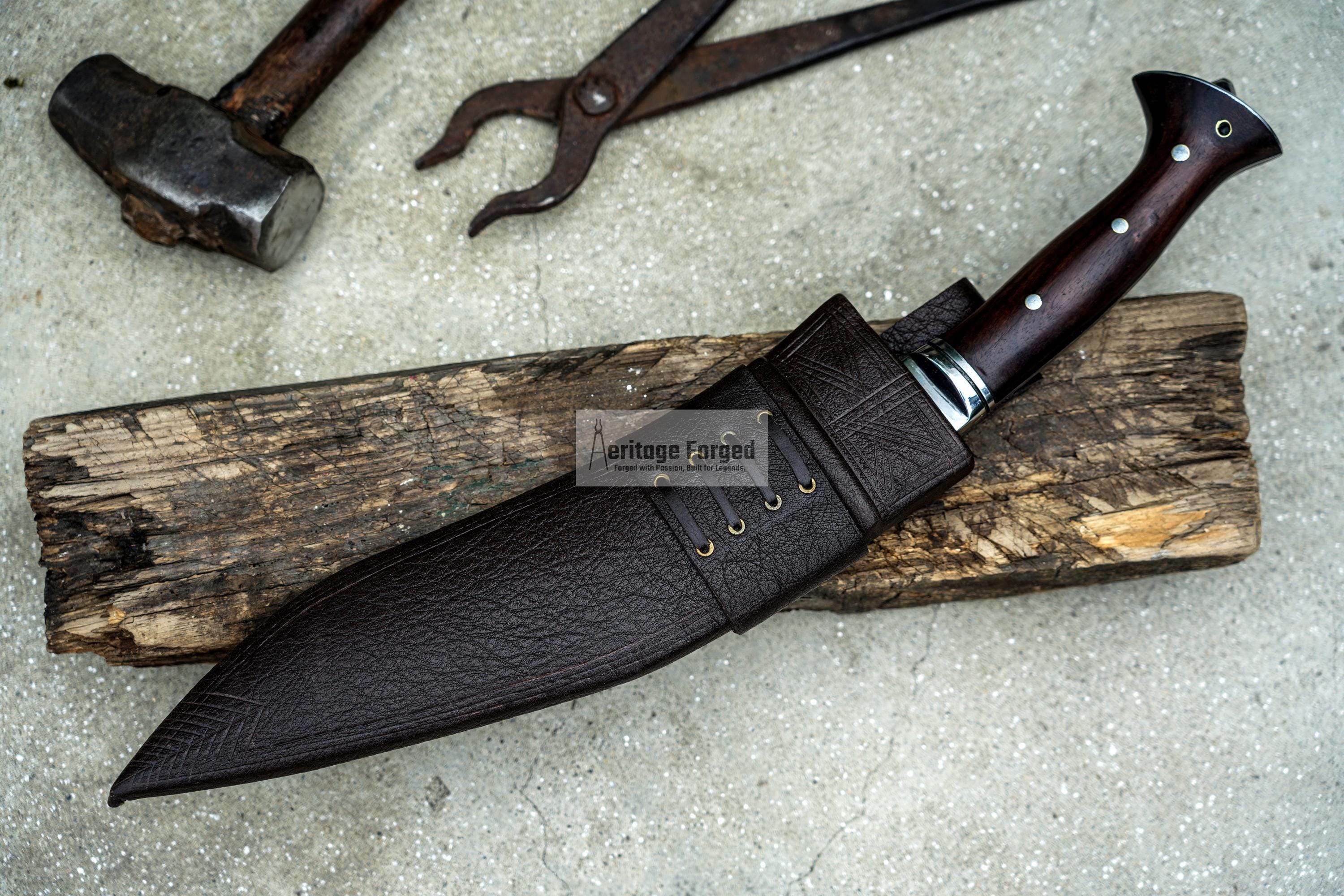 SURVIVAL KHUKURI/ kukri Machete/ 12 inches Long Blade Heavy duties machete/ Full tang/ Leaf spring of truck/ Tempered/Sharpen/Working