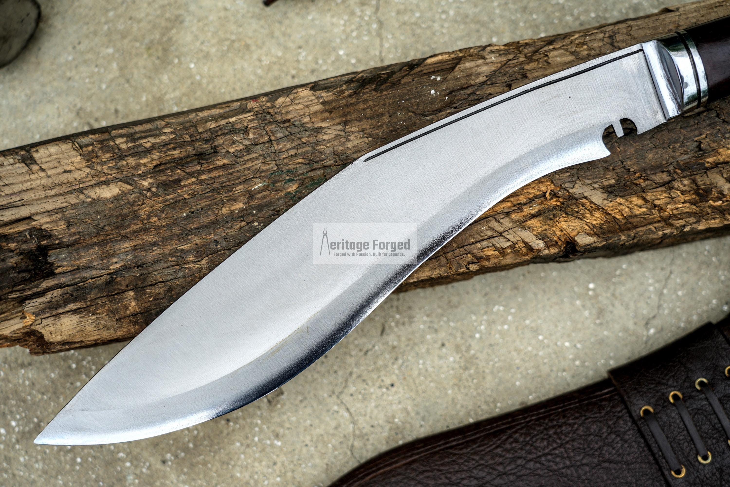 SURVIVAL KHUKURI/ kukri Machete/ 12 inches Long Blade Heavy duties machete/ Full tang/ Leaf spring of truck/ Tempered/Sharpen/Working
