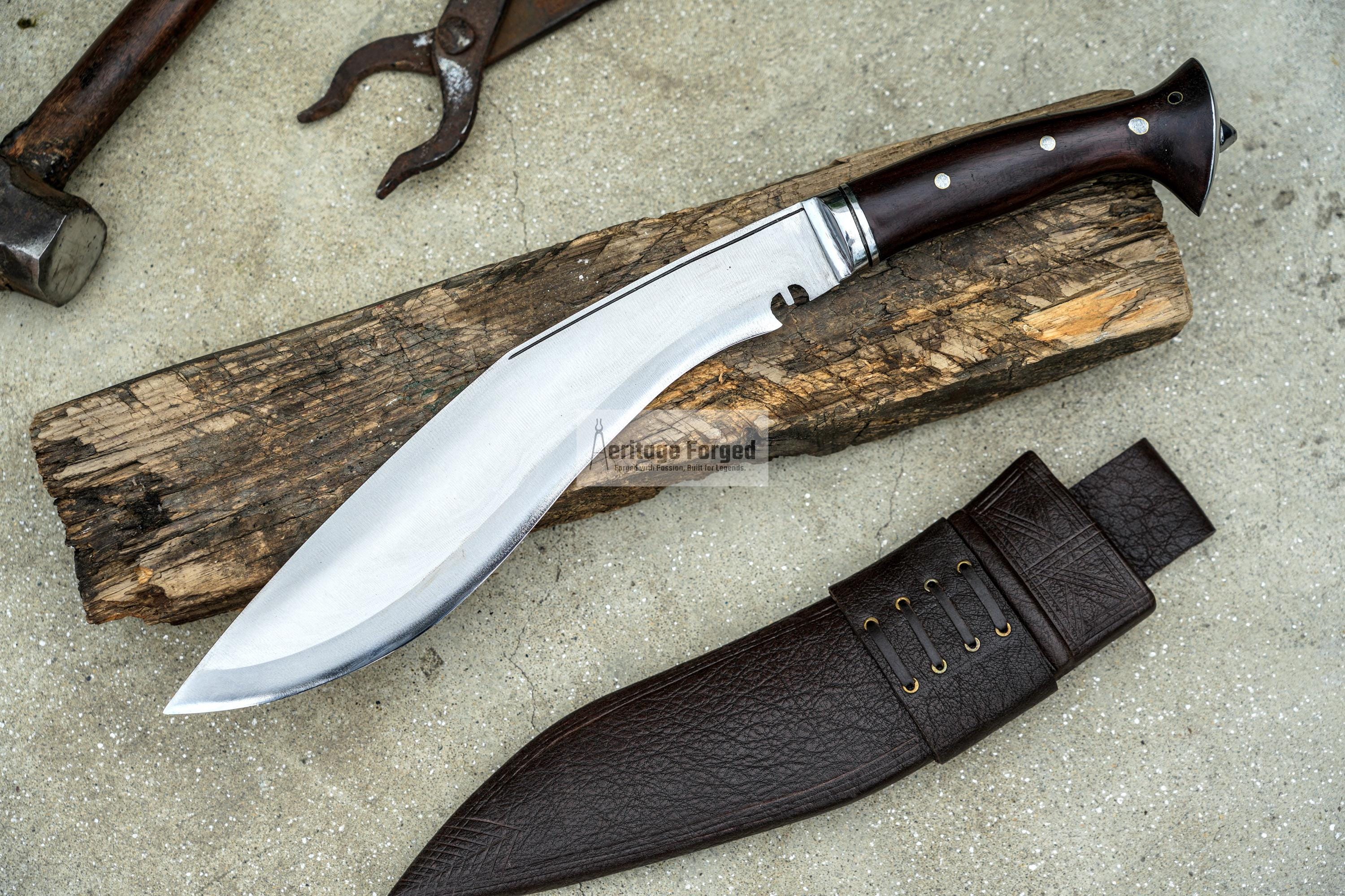 SURVIVAL KHUKURI/ kukri Machete/ 12 inches Long Blade Heavy duties machete/ Full tang/ Leaf spring of truck/ Tempered/Sharpen/Working