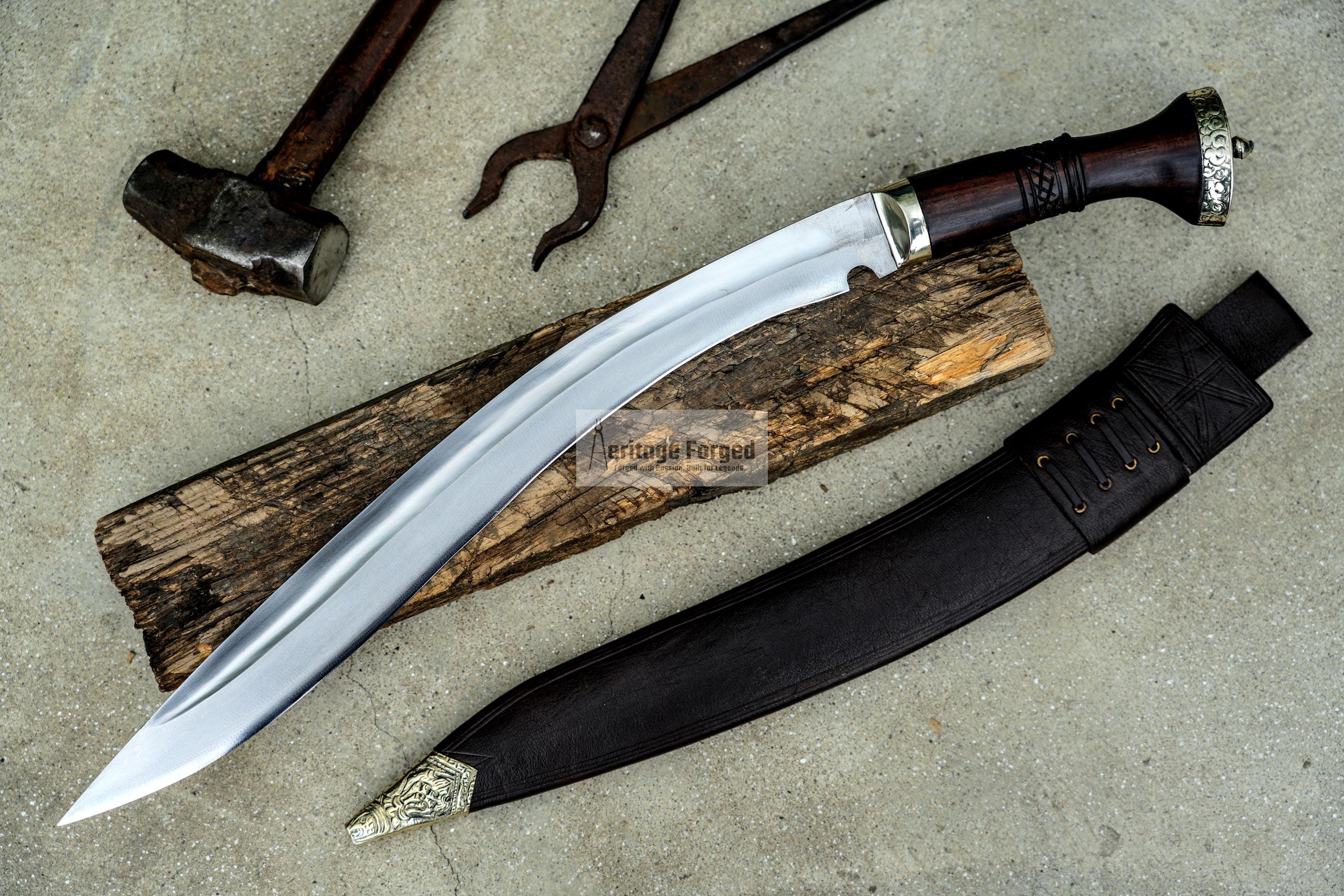 SIRUPATE KHUKURI / Large kukri Machete/ 18 inches Long Blade Heavy machete/ Full tang/ Leaf spring of truck/ Tempered/Sharpen/Working