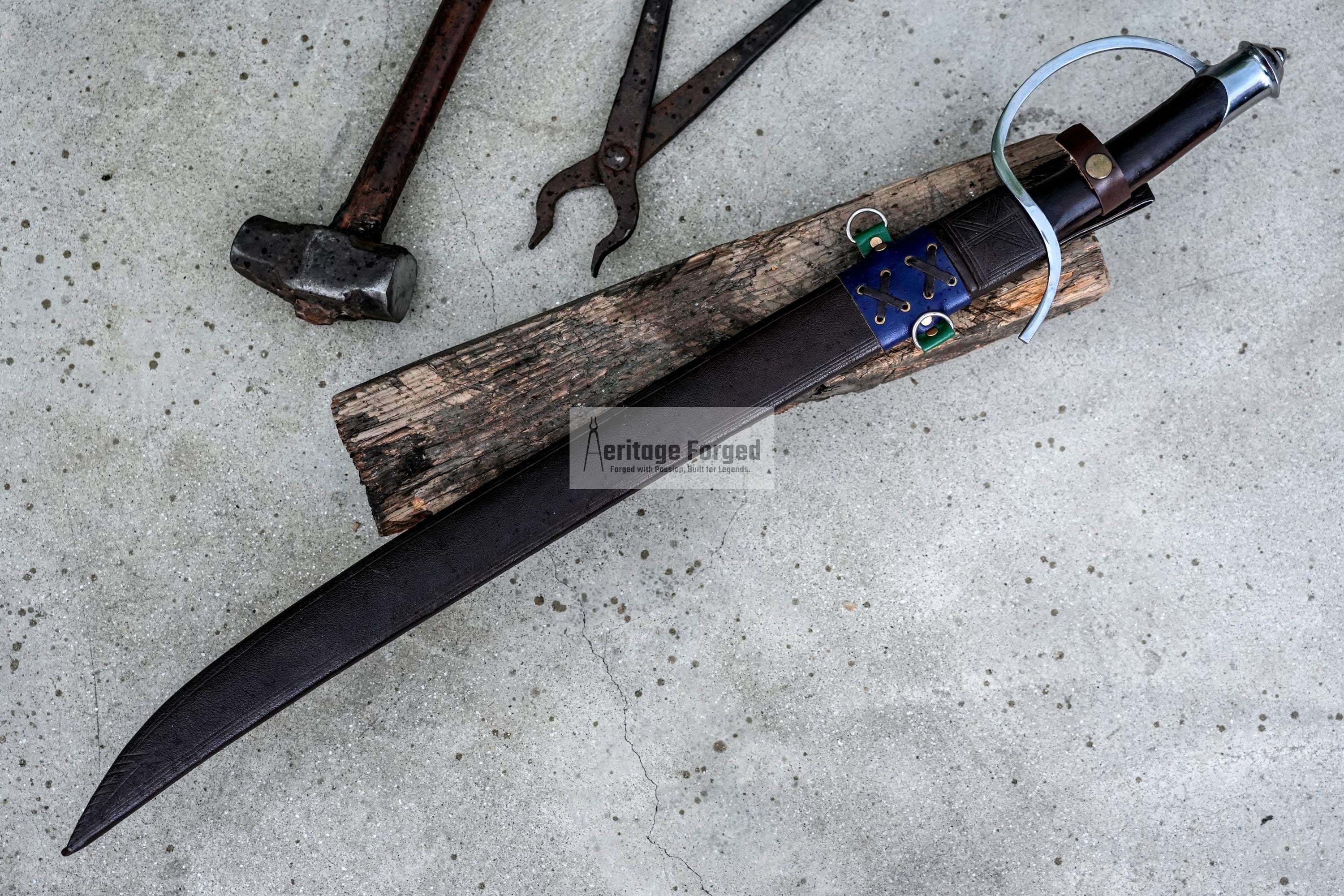 SCIMITAR SWORD/24 inches Long Blade hand forged Sword/Leaf spring of truck/Rosewood Handle/Sharpen/Tempered/Ready to use/knife/knives