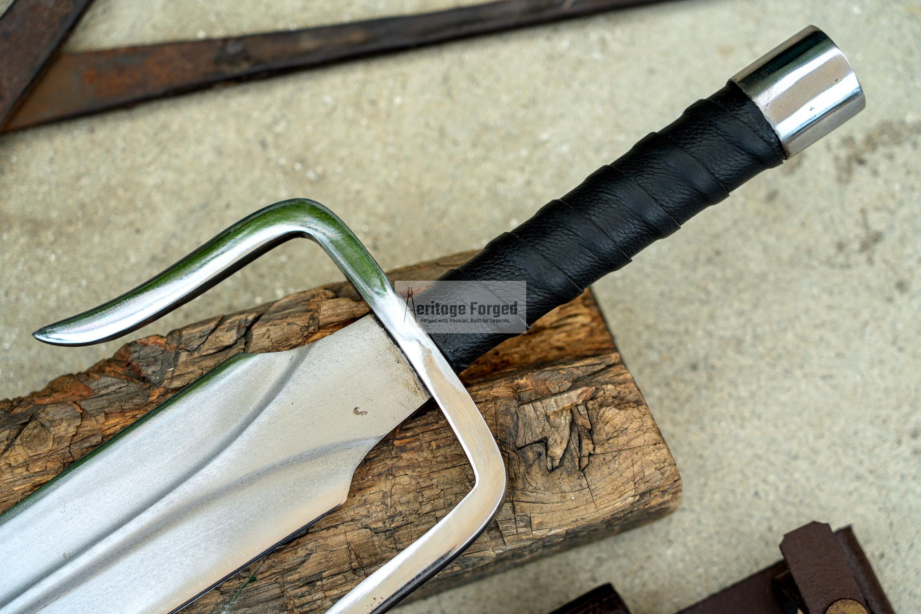TRIDENT DAGGER/16 inches Long Blade hand forged Dagger/Leaf spring of truck/Rosewood Handle/Sharpen/Tempered/Ready to use/knife/knives/sword