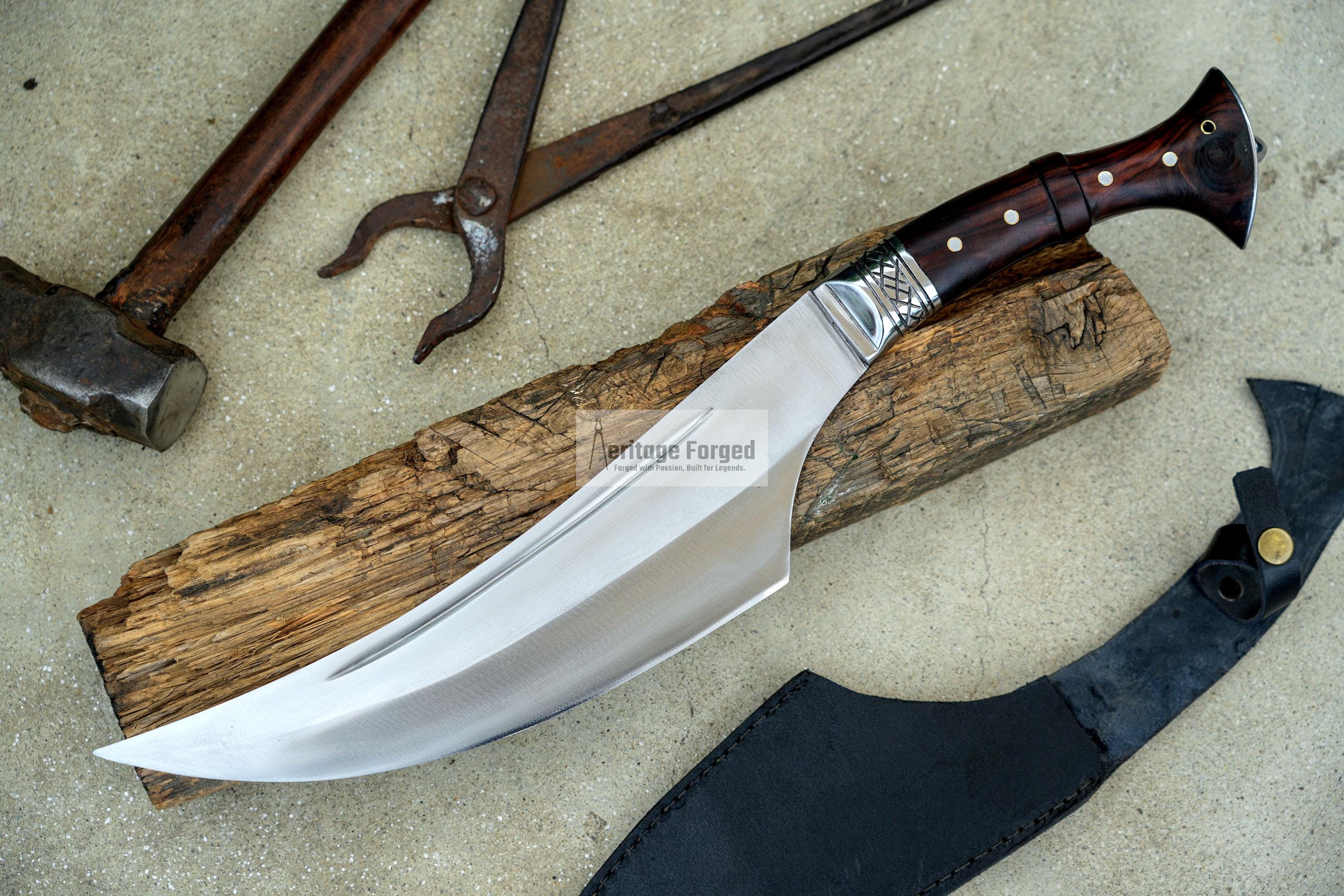 CHOPPER/13 Inches long Blade Hand forged Large knife/ Full tang/ Tempered/ Sharpen/ Real working knife/Machete/Jungle Machete/Forged