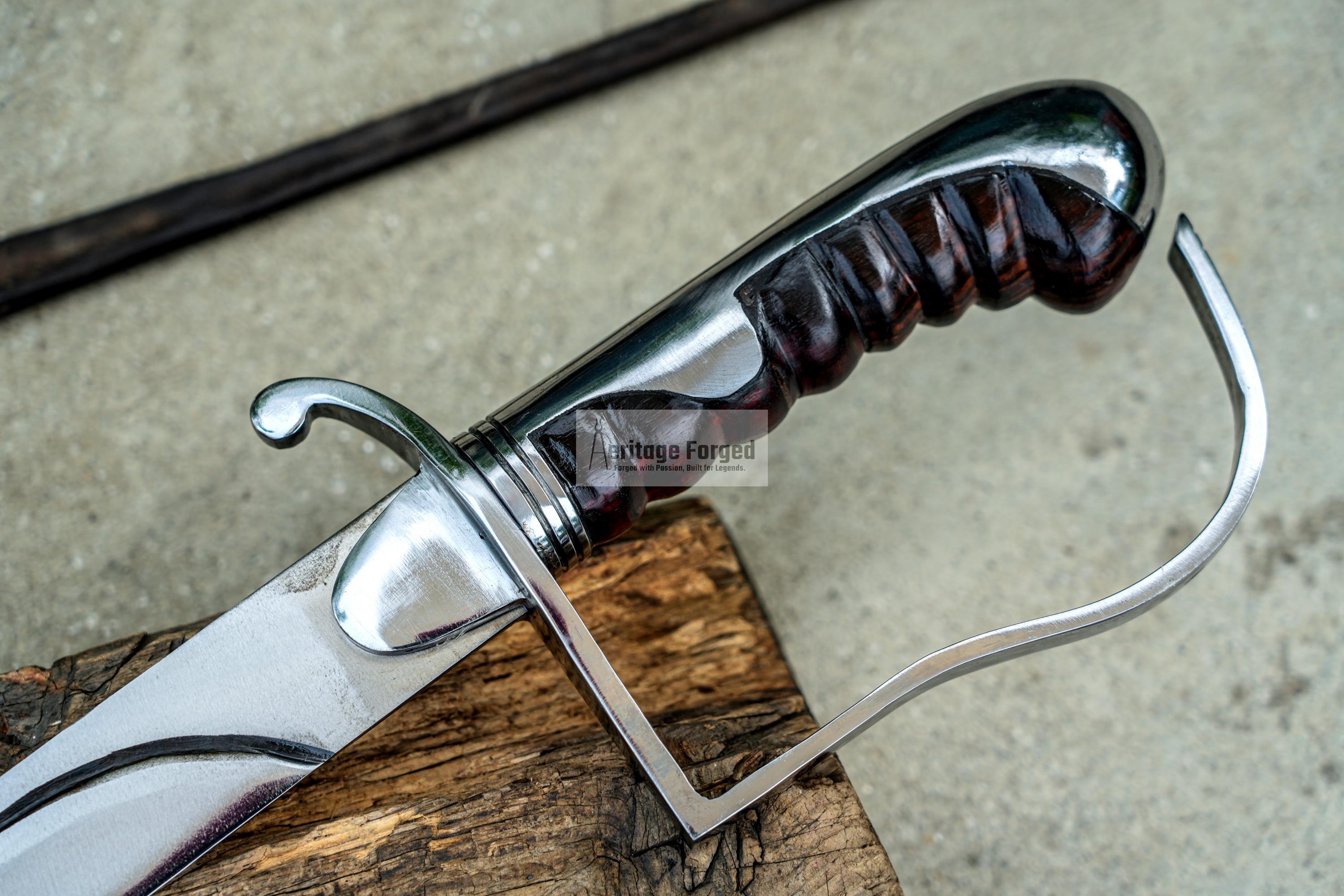 CUSTOM SABRE/24 inches Long Blade hand forged Sword-Pair it with 12 inches knife -Making for kayakermark