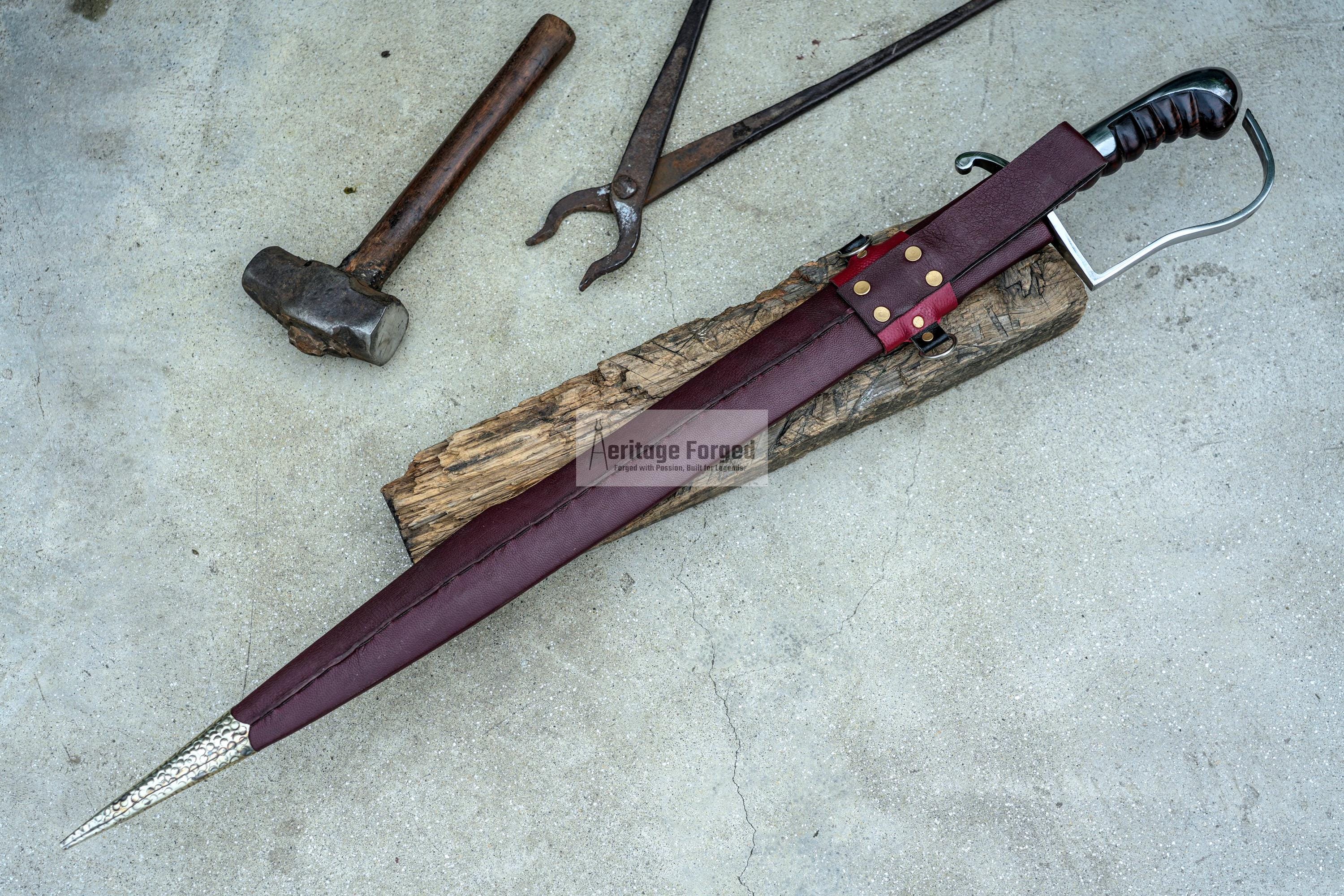CUSTOM SABRE/24 inches Long Blade hand forged Sword-Pair it with 12 inches knife -Making for kayakermark