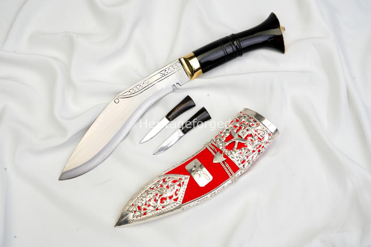 Kothimora Kukri â€“ 8 Inch Ceremonial Khukuri with Flying Eagle Engraved Silver Scabbard