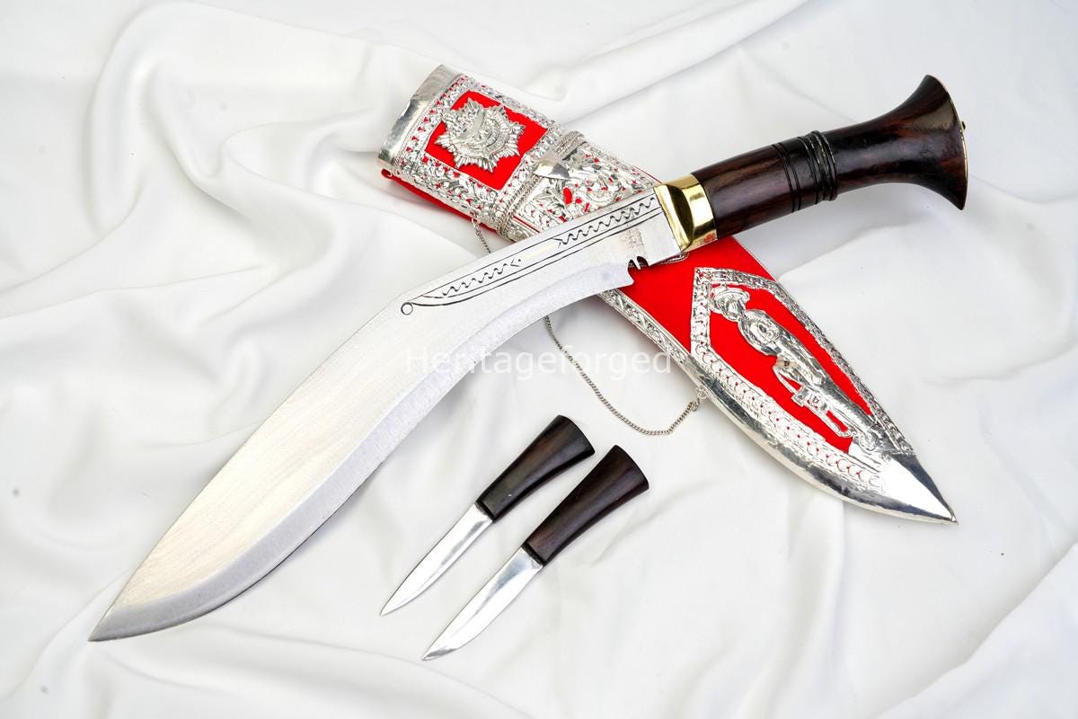 Kothimora Kukri â€“ 10 Inch Ceremonial Khukuri with Gurkha Transport Regiment Badge and Silver Scabbard