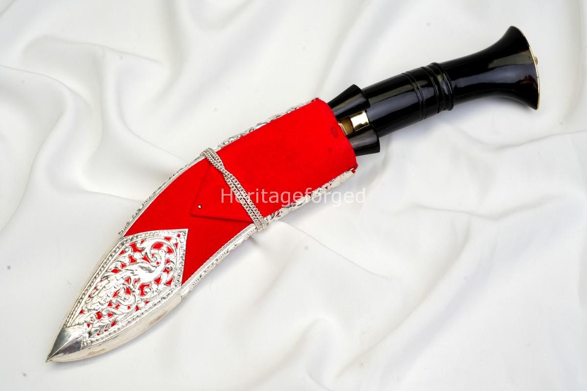 Kothimora Kukri â€“ 8 Inch Ceremonial Khukuri with Flying Eagle Engraved Silver Scabbard