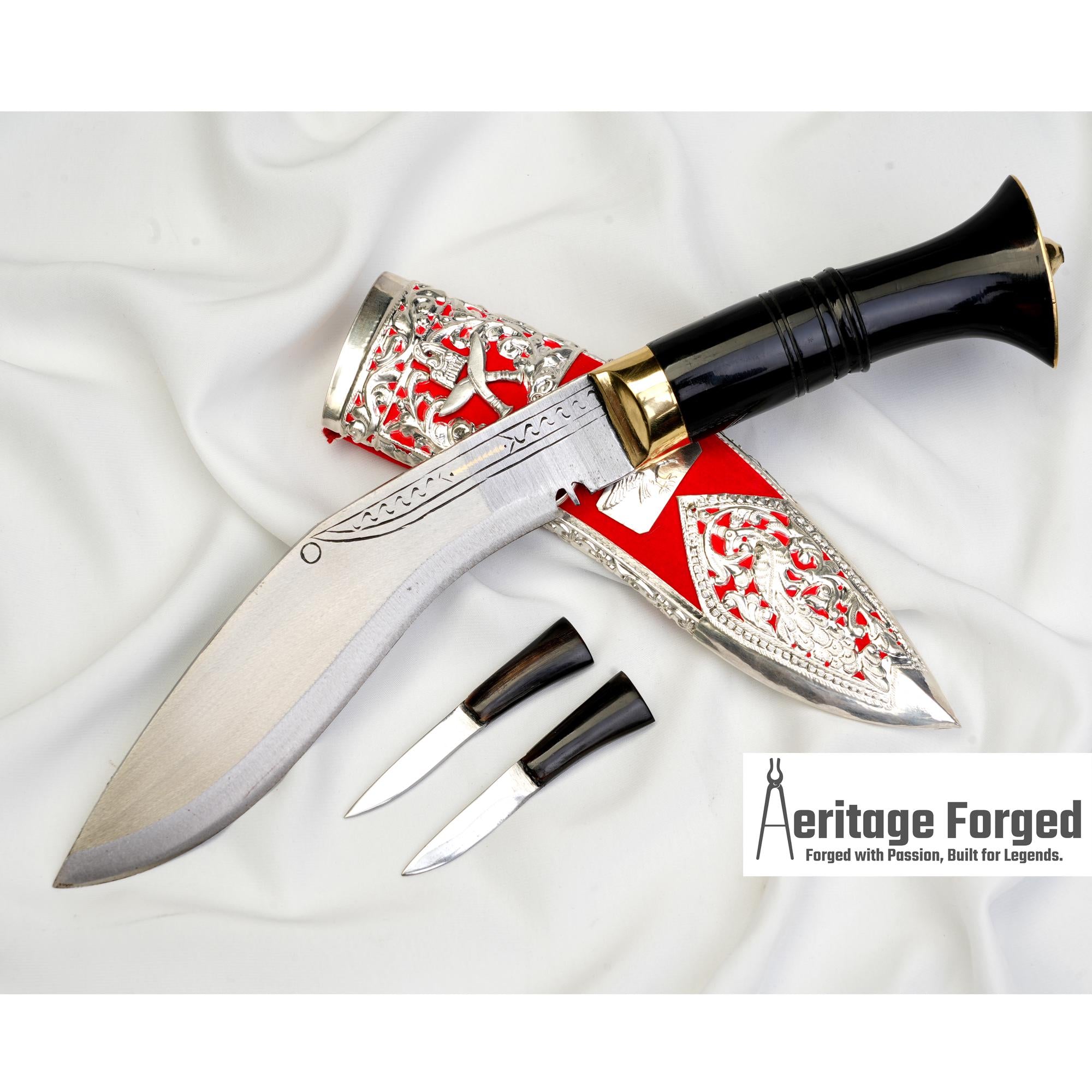 Kothimora Kukri â€“ 8 Inch Ceremonial Khukuri with Flying Eagle Engraved Silver Scabbard