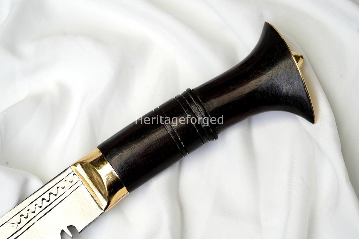 Royal Kothimora Kukri â€“ 10 Inch Ceremonial Khukuri with Gold Badge and Standing Gurkha Scabbard