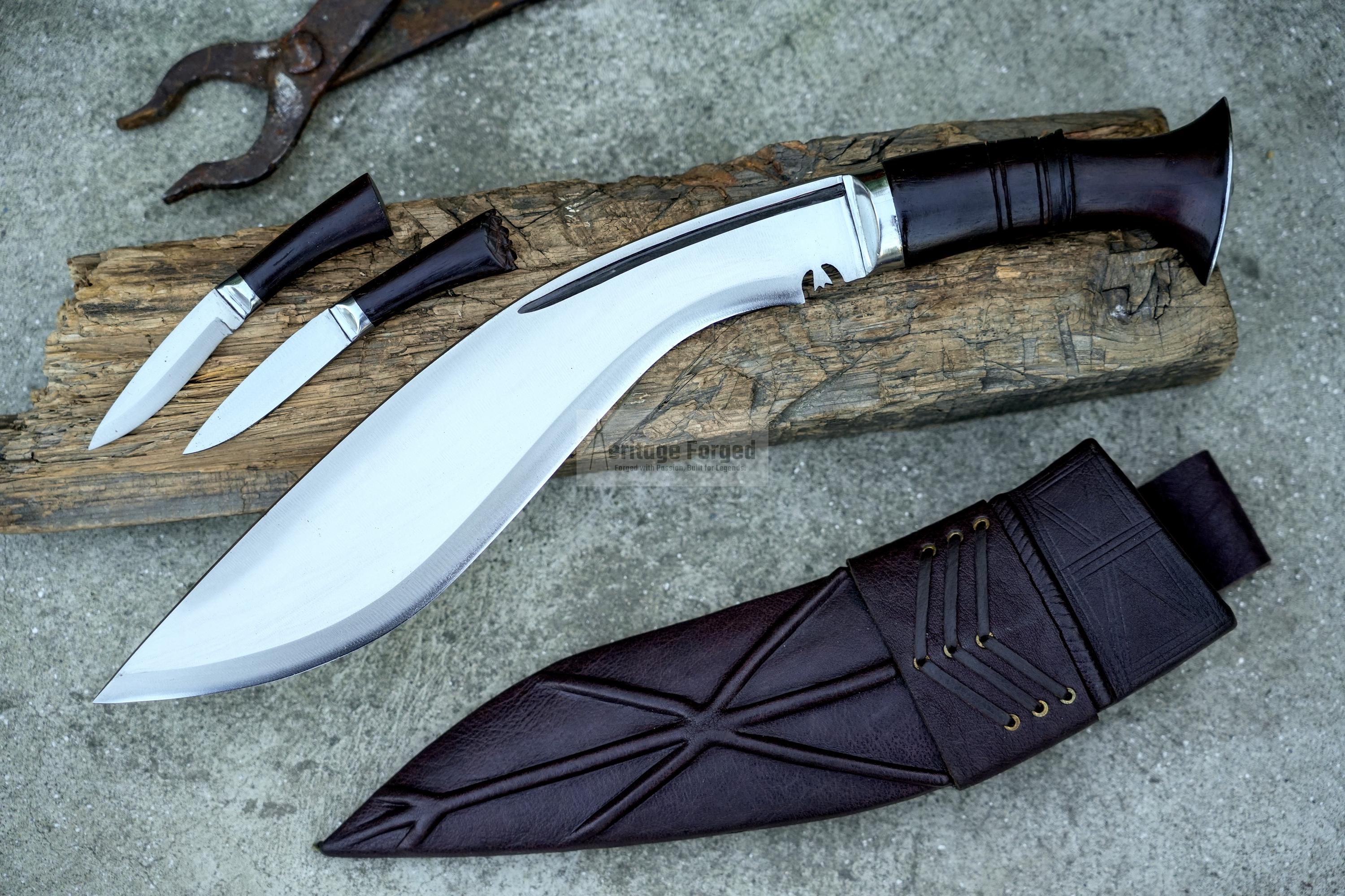 HISTORICAL KHUKURI / kukri Machete/ 12 inches Long Blade Heavy duties machete/ Full tang/ Leaf spring of truck/ Tempered/Sharpen/Working