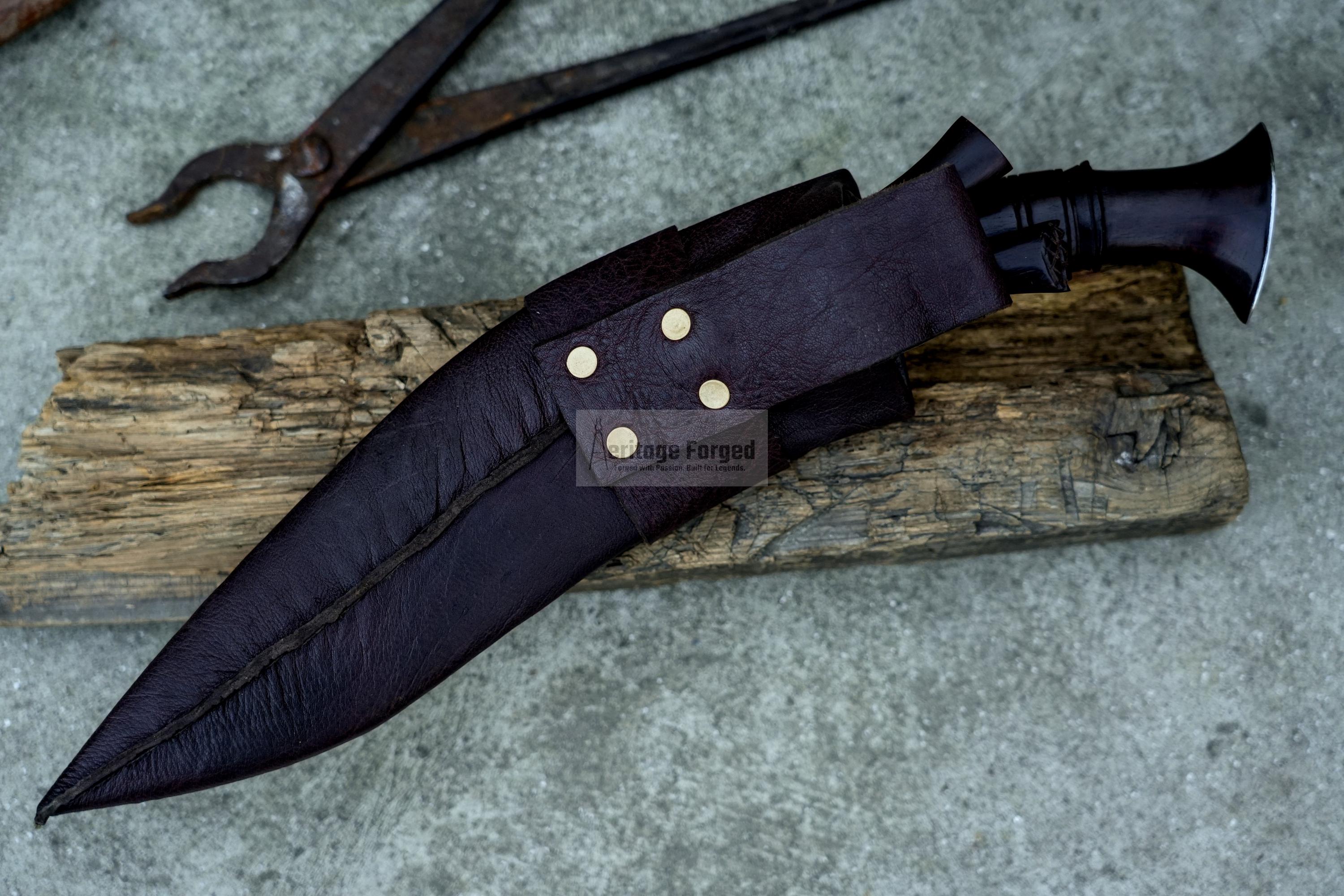 HISTORICAL KHUKURI / kukri Machete/ 12 inches Long Blade Heavy duties machete/ Full tang/ Leaf spring of truck/ Tempered/Sharpen/Working