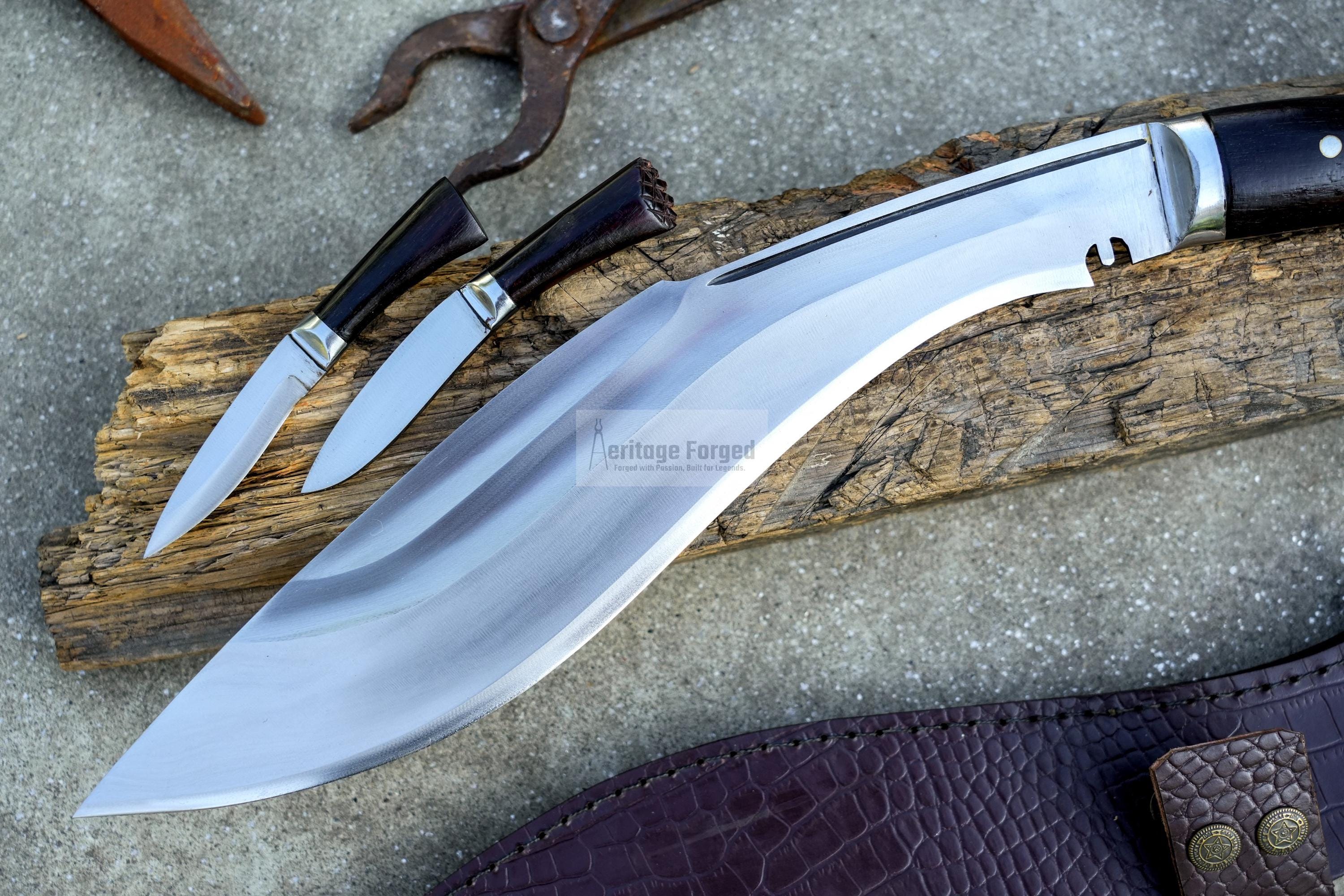 CHIRRA KHUKURI / Large kukri Machete/ 14 inches Long Blade Heavy duties machete/ Full tang/ Leaf spring of truck/ Tempered/Sharpen/Working