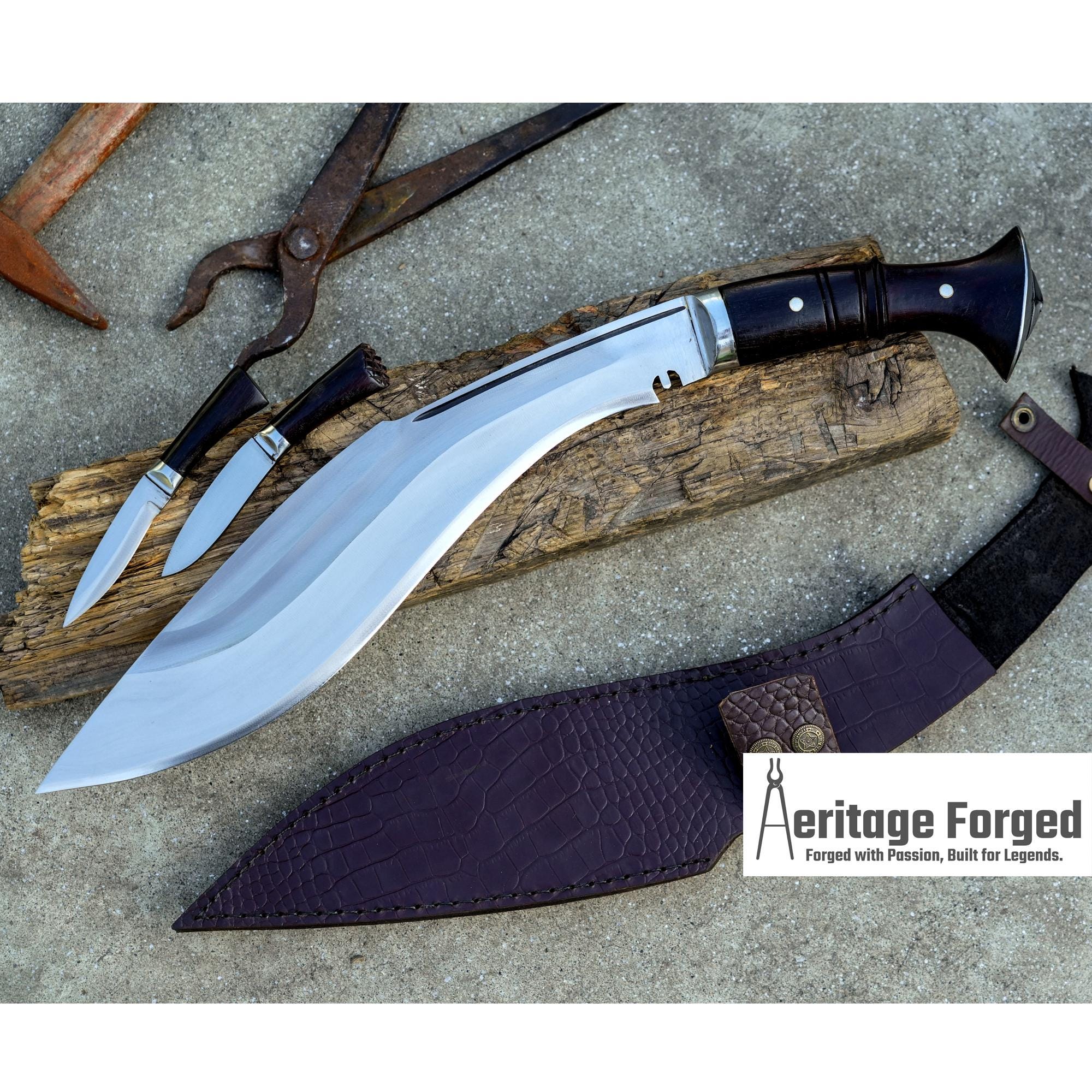 CHIRRA KHUKURI / Large kukri Machete/ 14 inches Long Blade Heavy duties machete/ Full tang/ Leaf spring of truck/ Tempered/Sharpen/Working