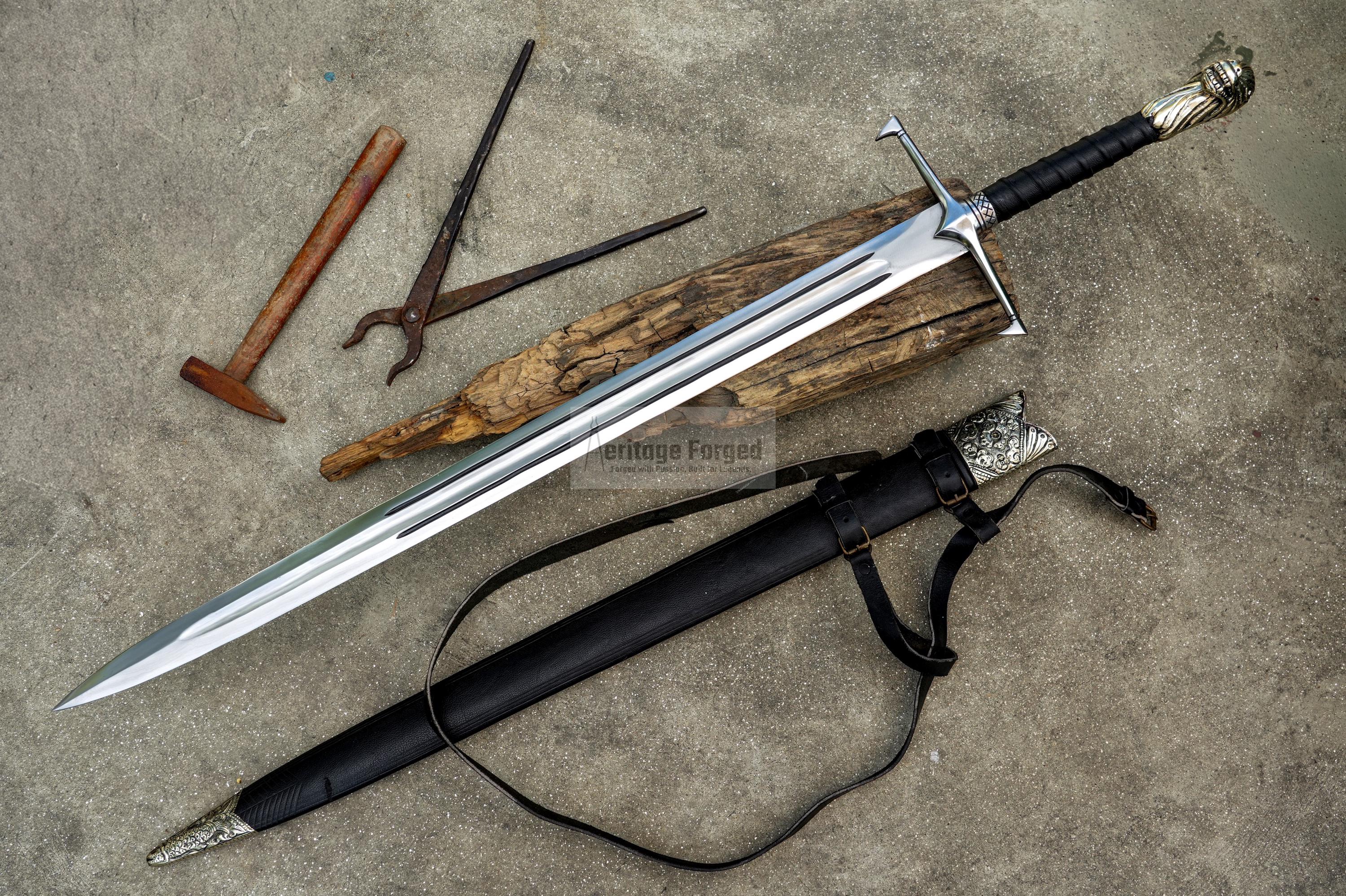 PETER SWORD /34 inches long Blade Hand Forged Sword/ large sword/Handmade from Leaf spring of Truck-Balance water tempered/Sharp