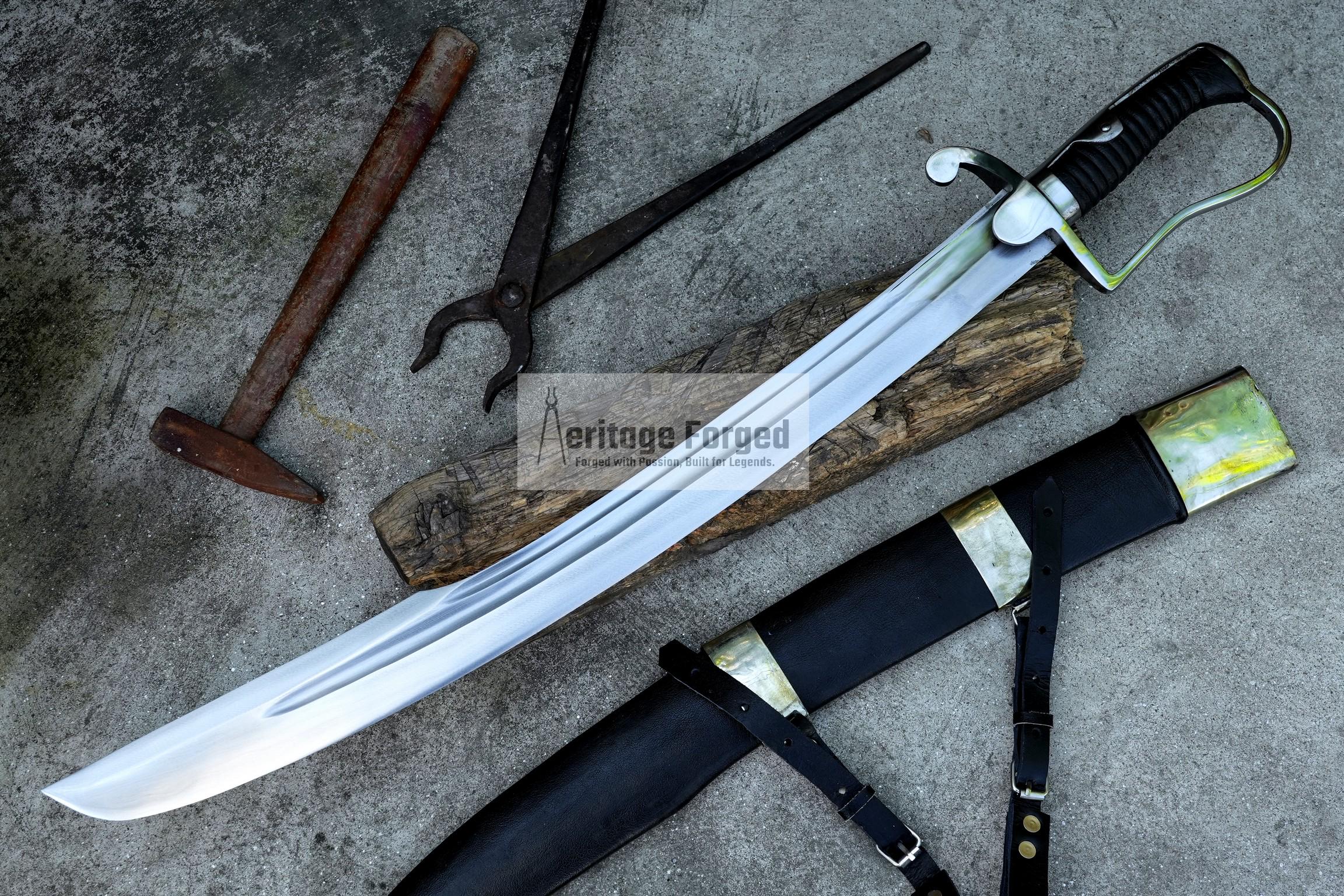 BRITISH SABER SWORD /25 inches Long Blade hand forged Sword/ Hand forged sword Tempered/Sharpen/Working/Handmade/sword/saber