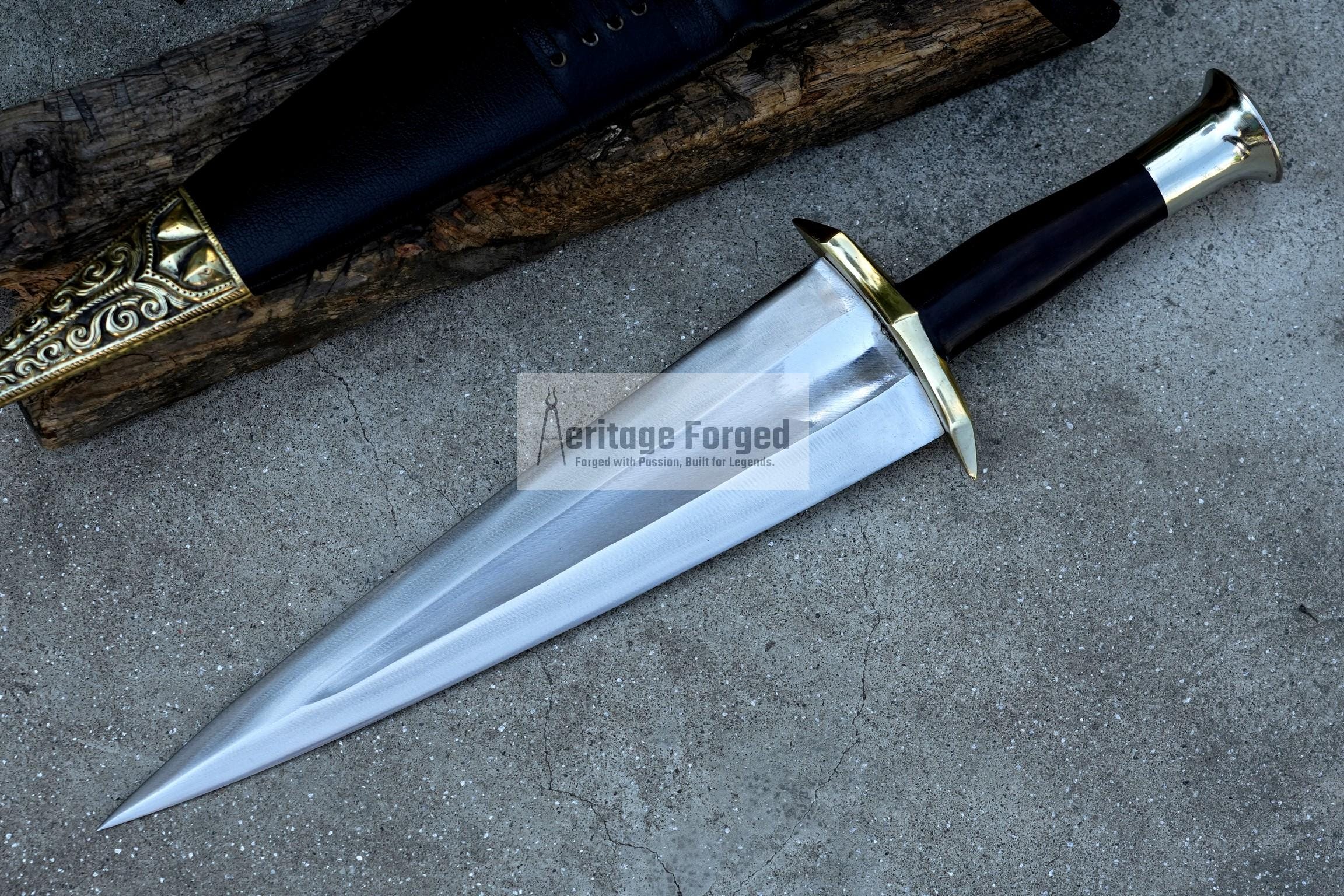 DAGGER OF BOROMIR/14 inches Long Blade hand forged Dagger/Leaf spring of truck/Rosewood Handle/Sharpen/Tempered/Ready to use/knife/knives