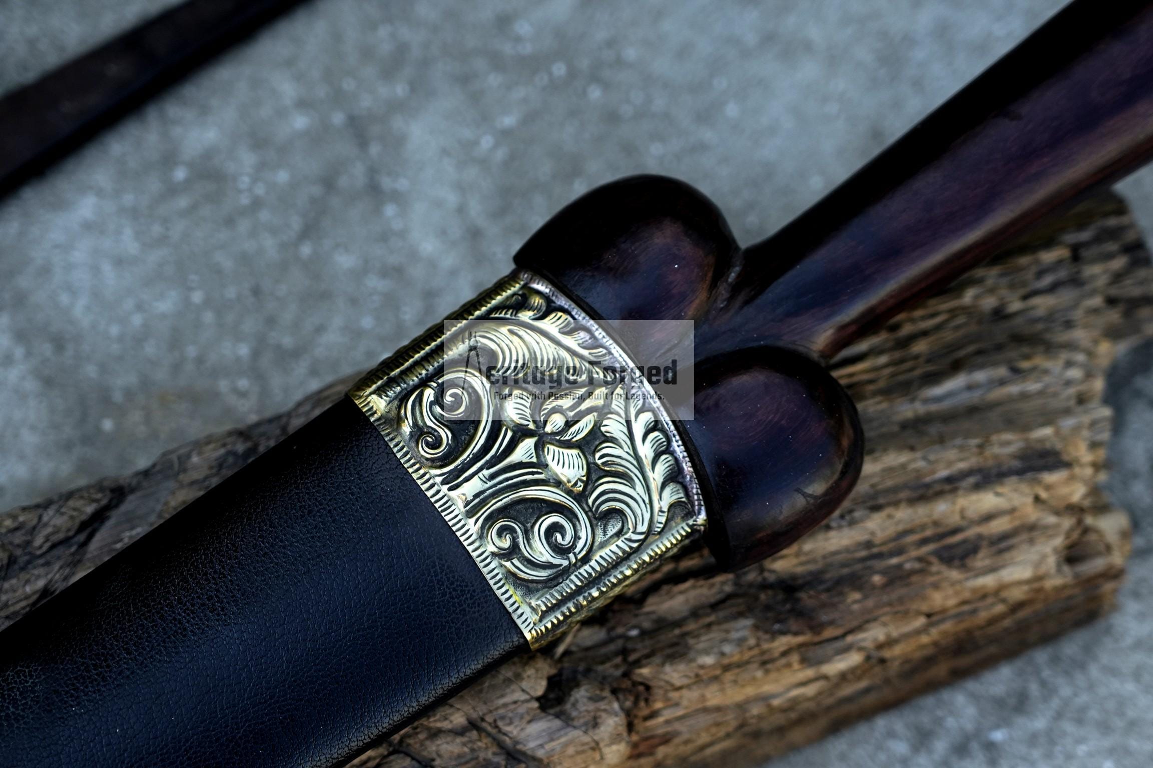 SCOTTISH DIRK/12 inches Long Blade Hand forged dirk knife /Leaf spring of truck/Rosewood Handle/Sharpen/Tempered/Ready to use/knife/knives