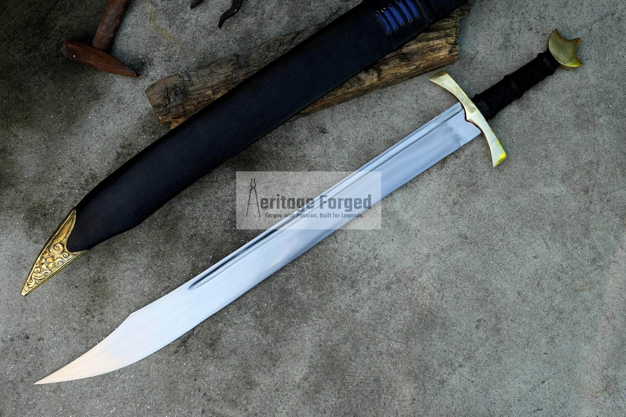 FALCHION SWORD /27 inches Long Blade hand forged Sword/ Hand forged sword Tempered/Sharpen/Working/Handmade/sword