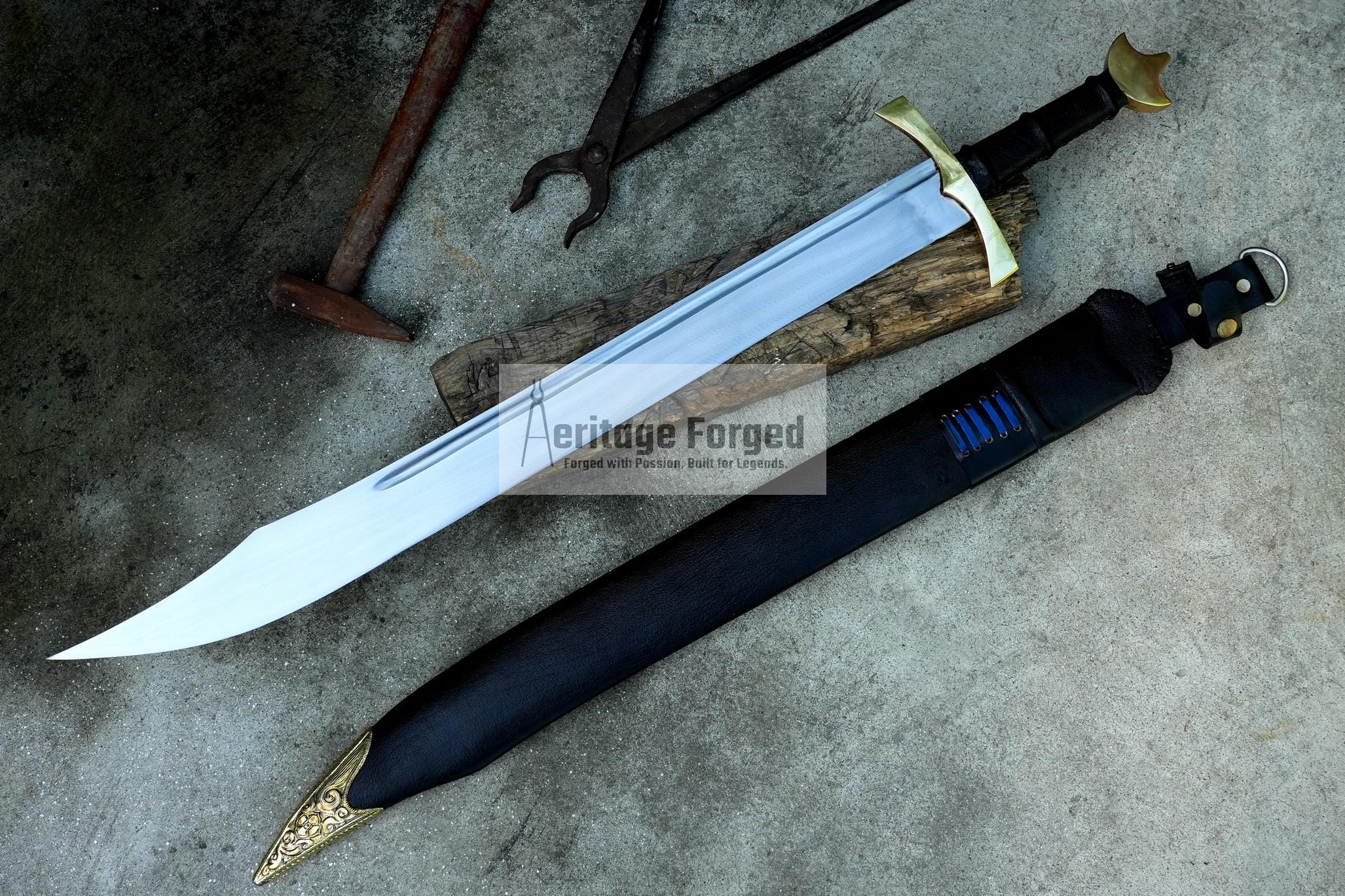 FALCHION SWORD /27 inches Long Blade hand forged Sword/ Hand forged sword Tempered/Sharpen/Working/Handmade/sword
