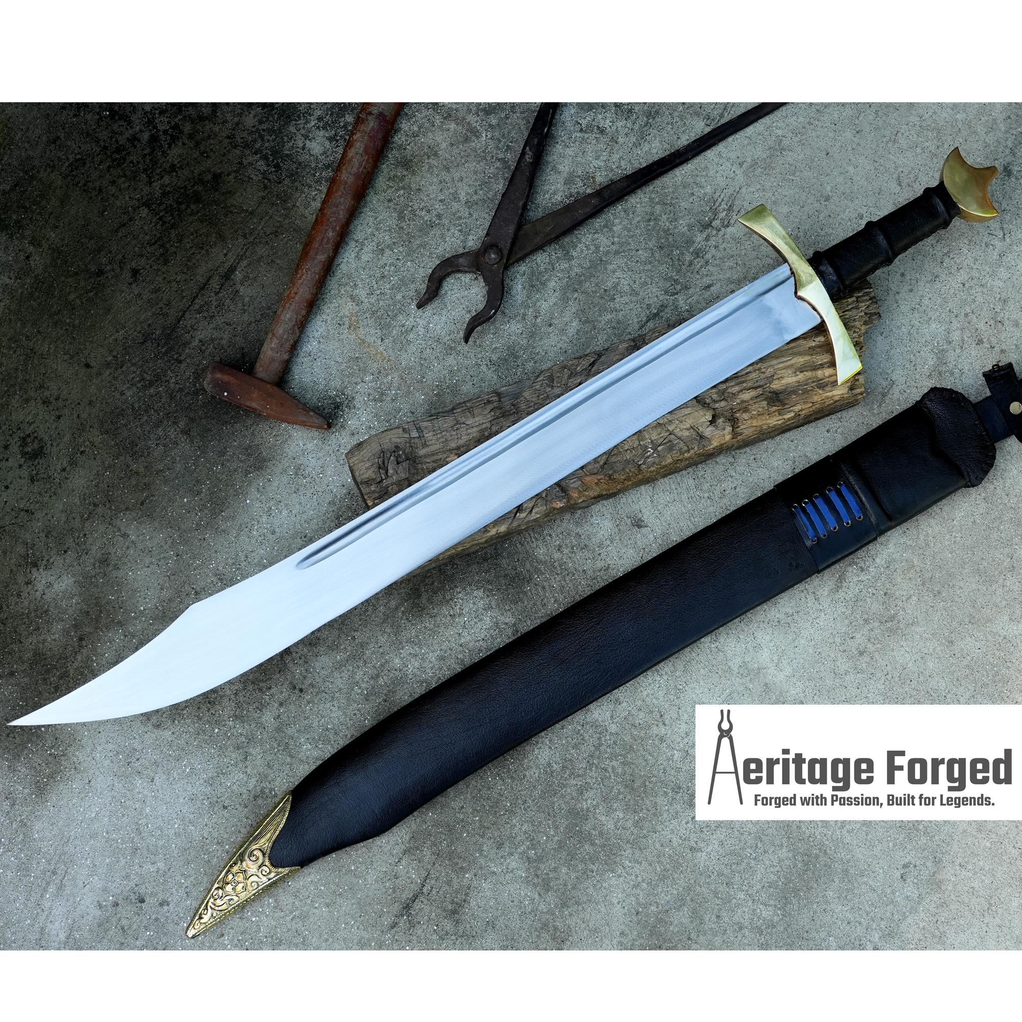 FALCHION SWORD /27 inches Long Blade hand forged Sword/ Hand forged sword Tempered/Sharpen/Working/Handmade/sword