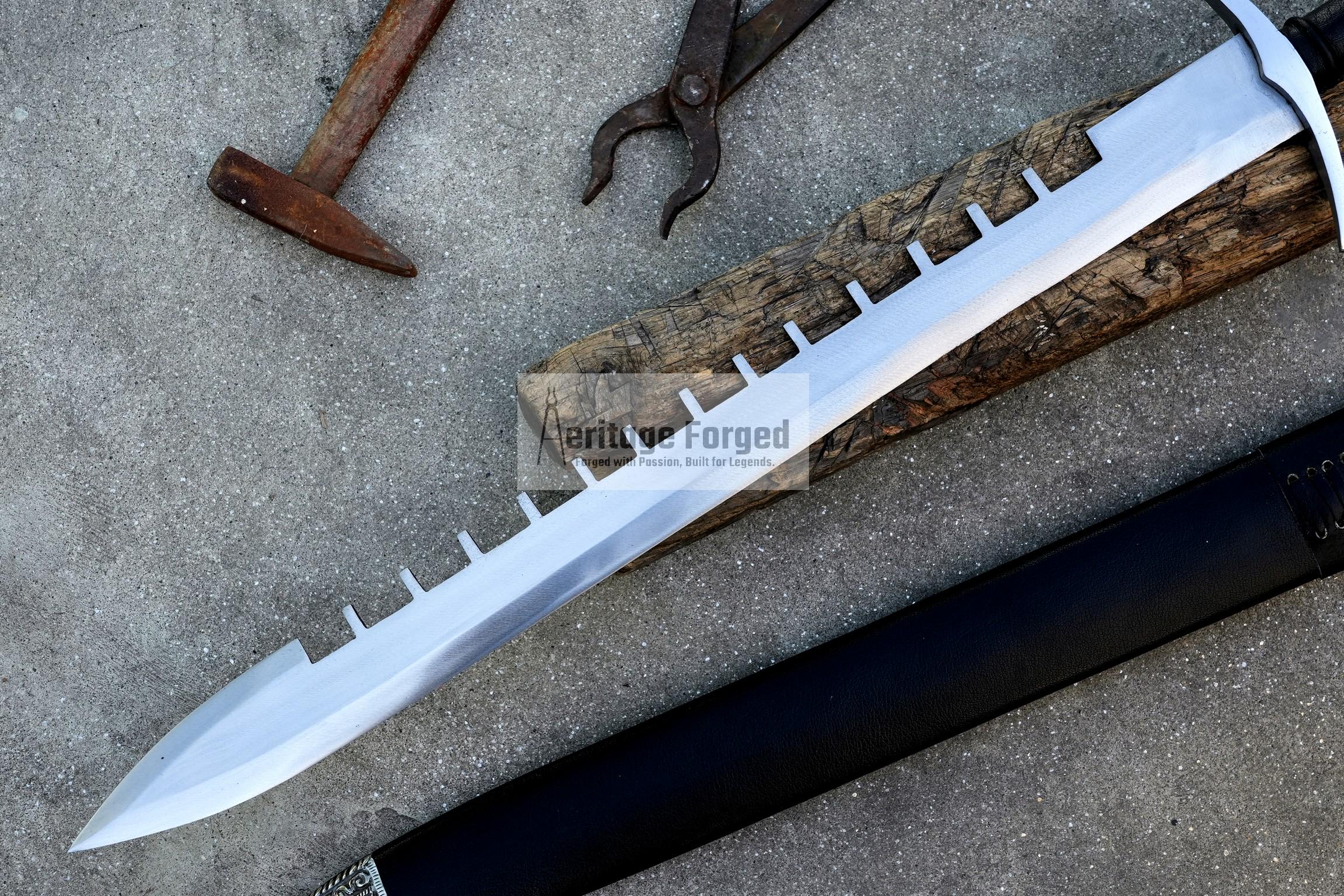 SWORD BREAKER SWORD /25 inches Long Blade hand forged Sword/ Hand forged sword Tempered/Sharpen/Working/Handmade/sword/saber