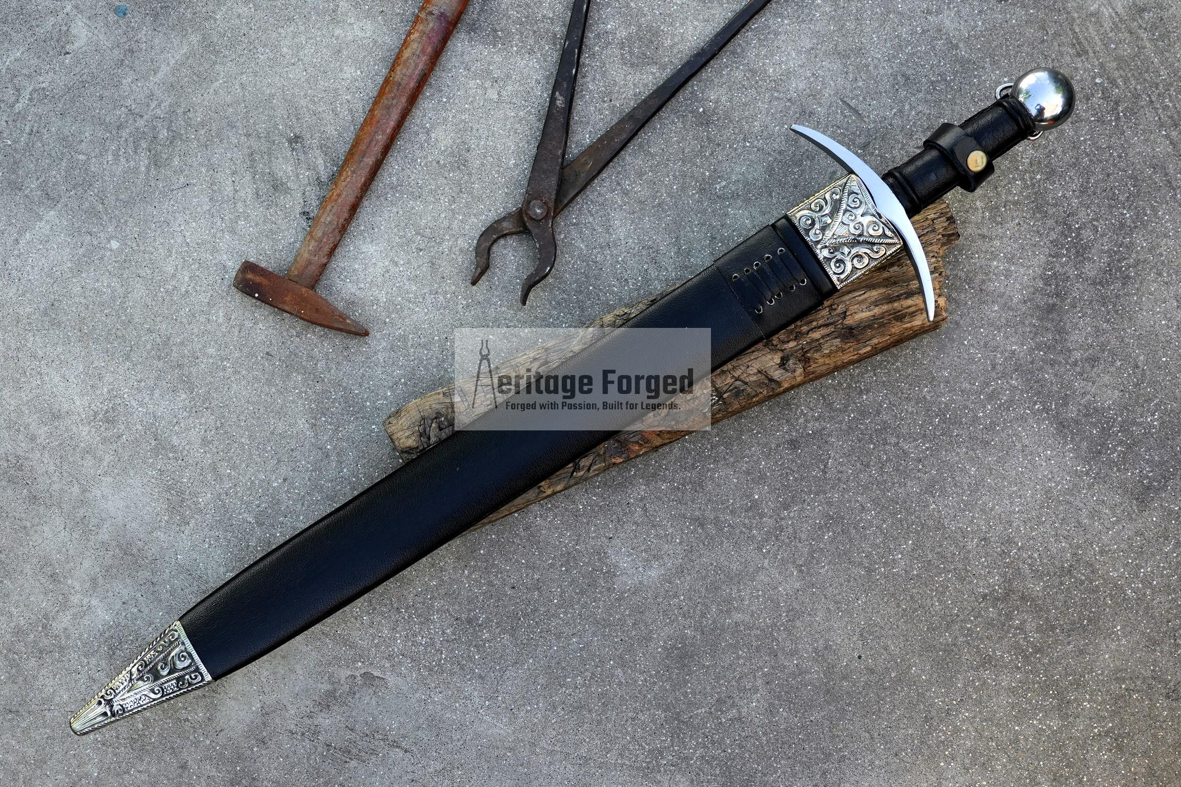 SWORD BREAKER SWORD /25 inches Long Blade hand forged Sword/ Hand forged sword Tempered/Sharpen/Working/Handmade/sword/saber