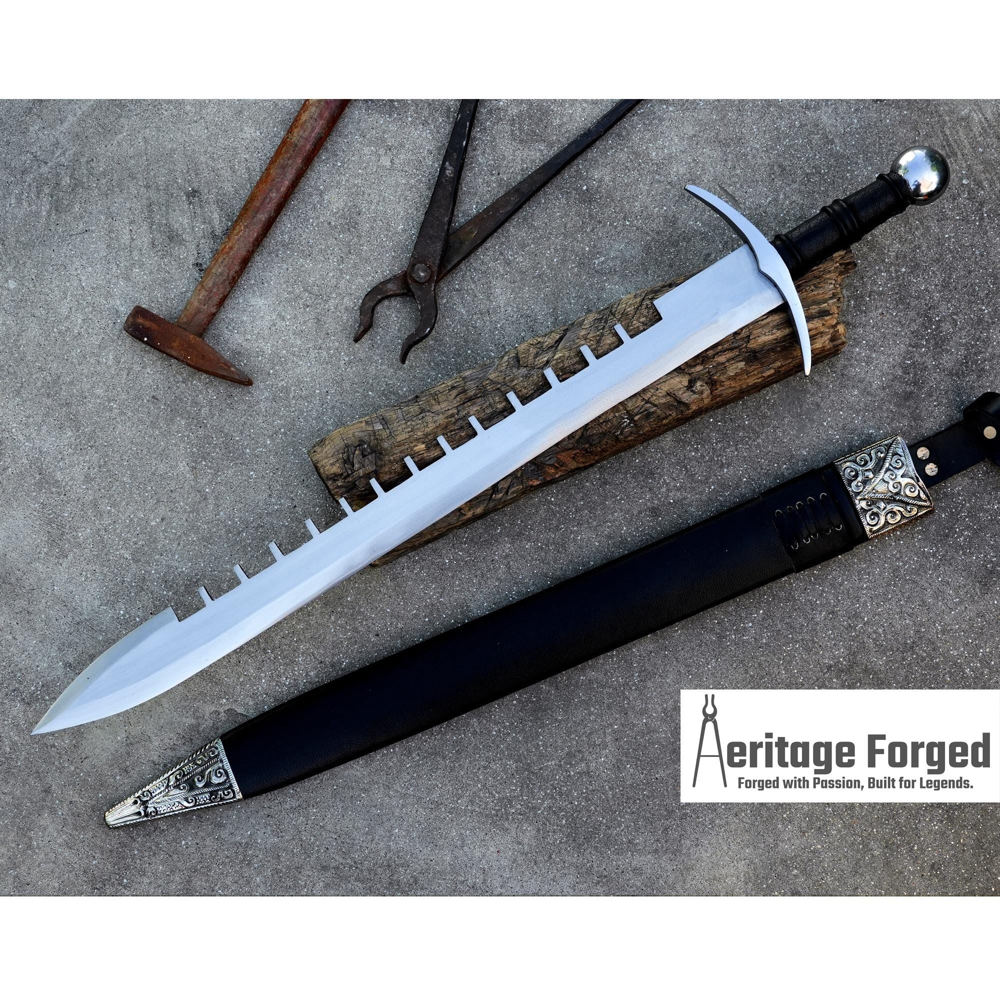 SWORD BREAKER SWORD /25 inches Long Blade hand forged Sword/ Hand forged sword Tempered/Sharpen/Working/Handmade/sword/saber