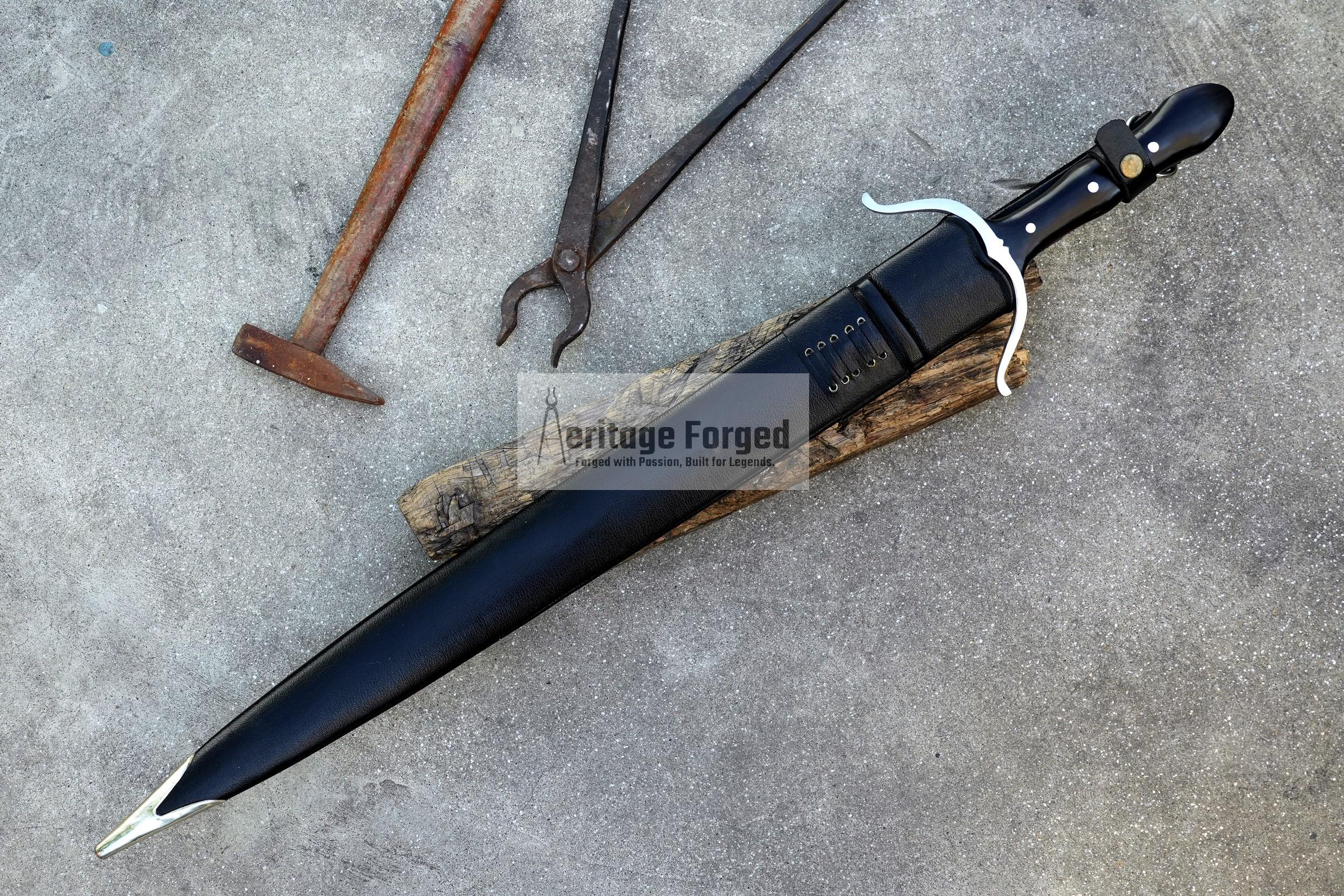 CUSTOM SWORD/ 26 inches Long Blade hand forged Sword/Leaf spring of truck/Rosewood Handle/Sharpen/Tempered/Ready to use/knife/knives
