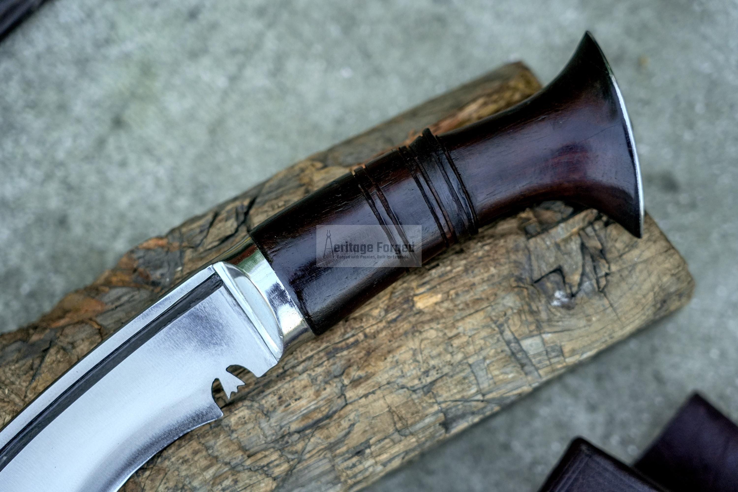 HISTORICAL KHUKURI / kukri Machete/ 12 inches Long Blade Heavy duties machete/ Full tang/ Leaf spring of truck/ Tempered/Sharpen/Working