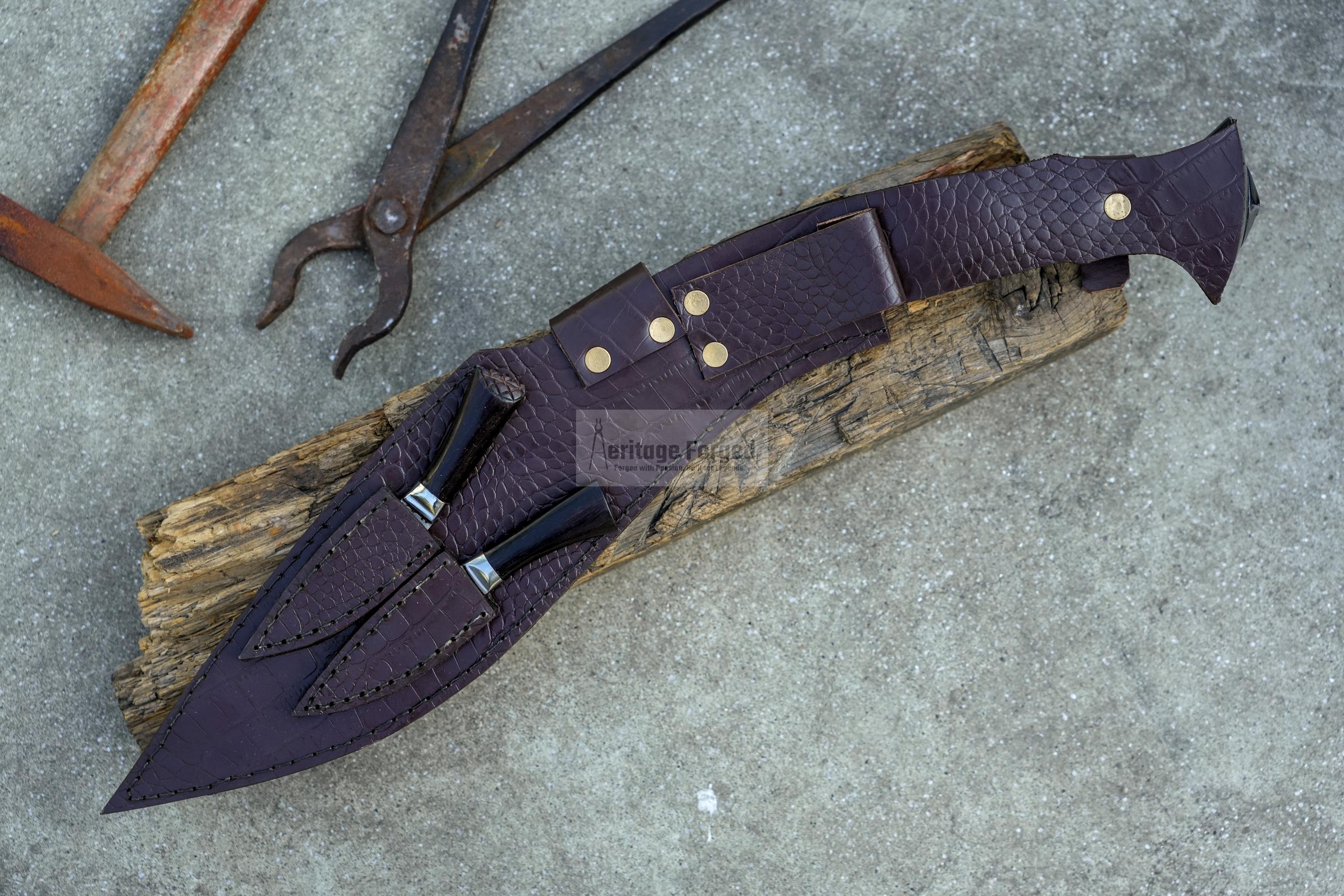CHIRRA KHUKURI / Large kukri Machete/ 14 inches Long Blade Heavy duties machete/ Full tang/ Leaf spring of truck/ Tempered/Sharpen/Working