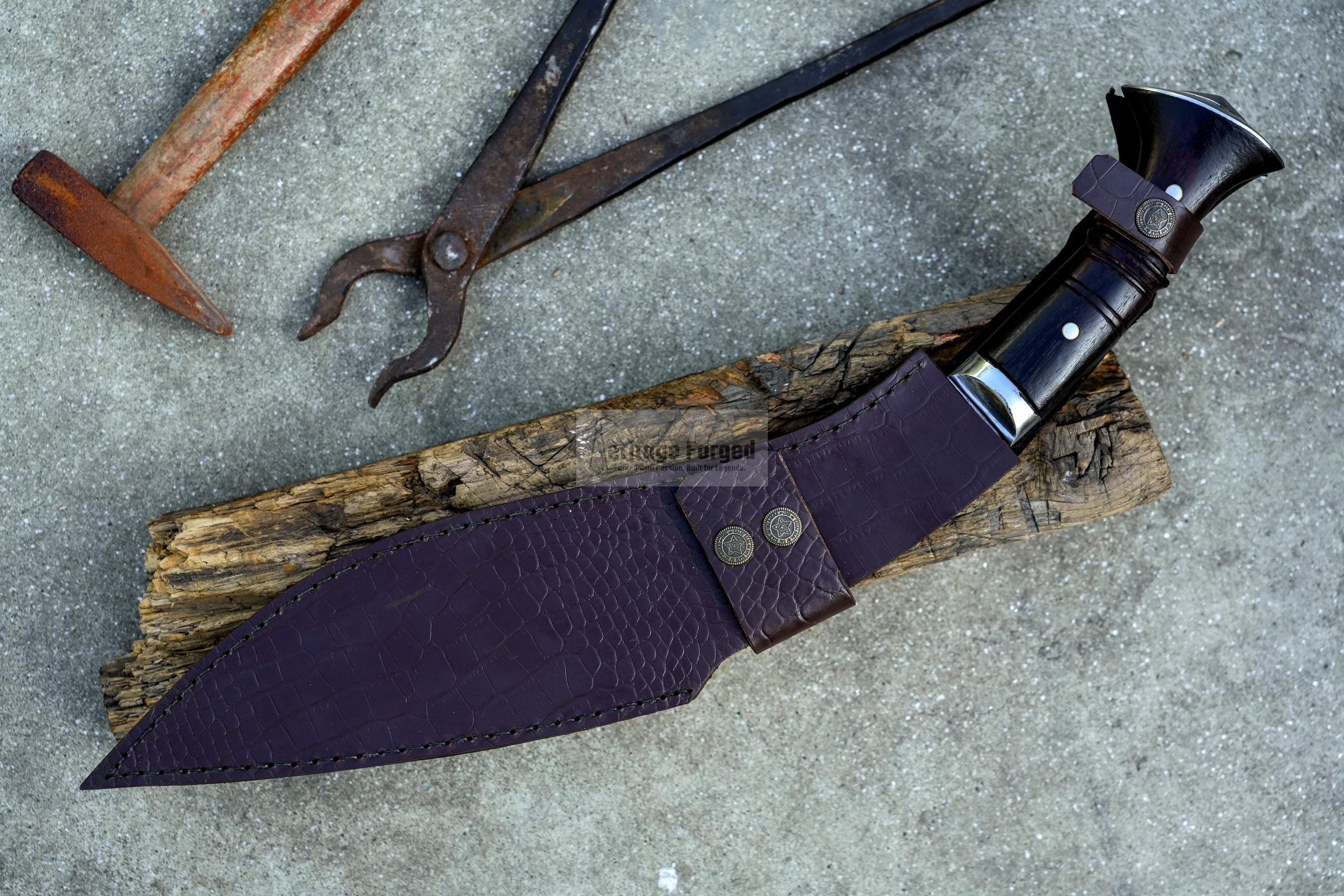 CHIRRA KHUKURI / Large kukri Machete/ 14 inches Long Blade Heavy duties machete/ Full tang/ Leaf spring of truck/ Tempered/Sharpen/Working