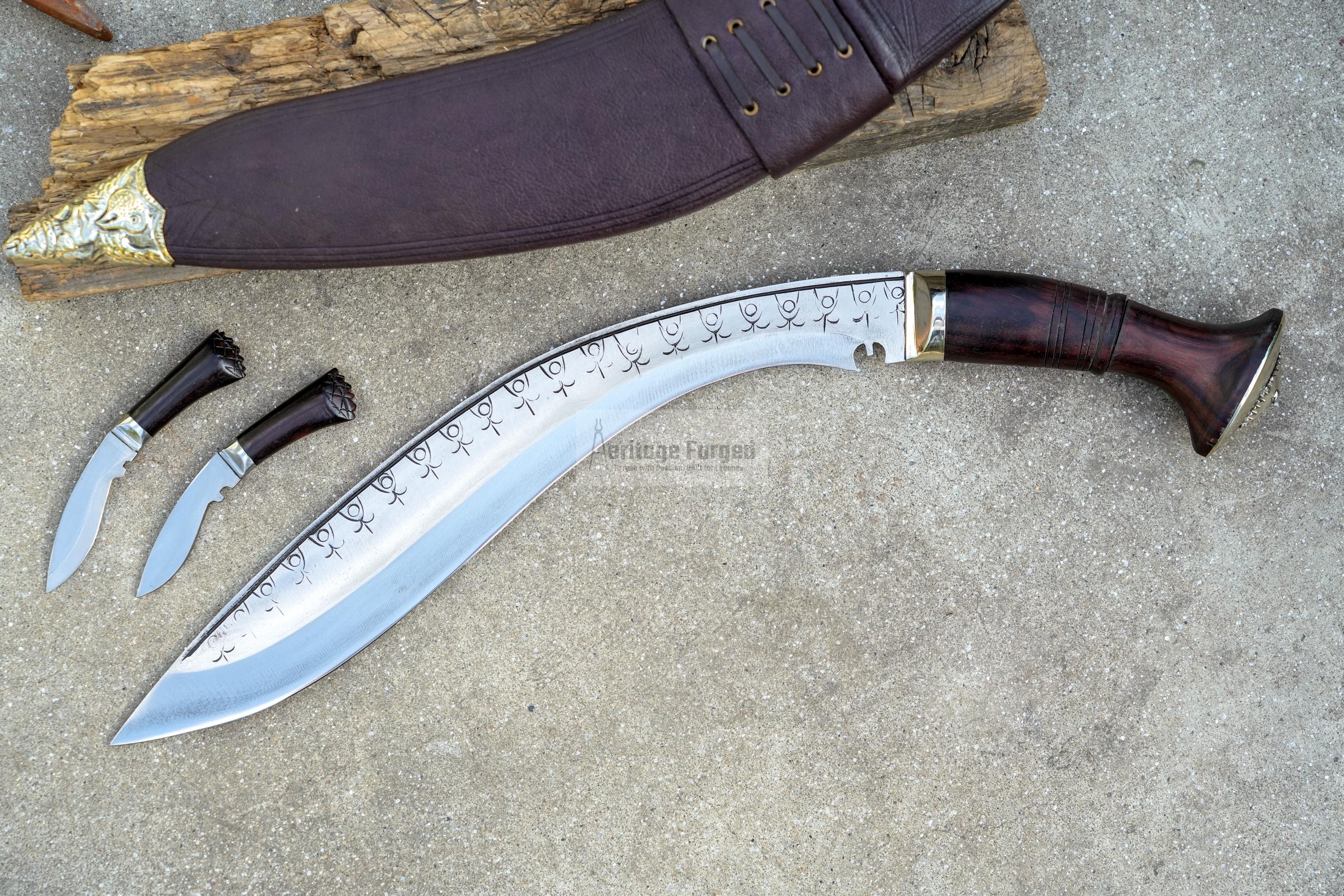 SALYANI KHUKURI /Villager kukri Machete/ 15 inches Long Blade Heavy duties machete/ Full tang/ Leaf spring of truck/ Tempered/Sharpen