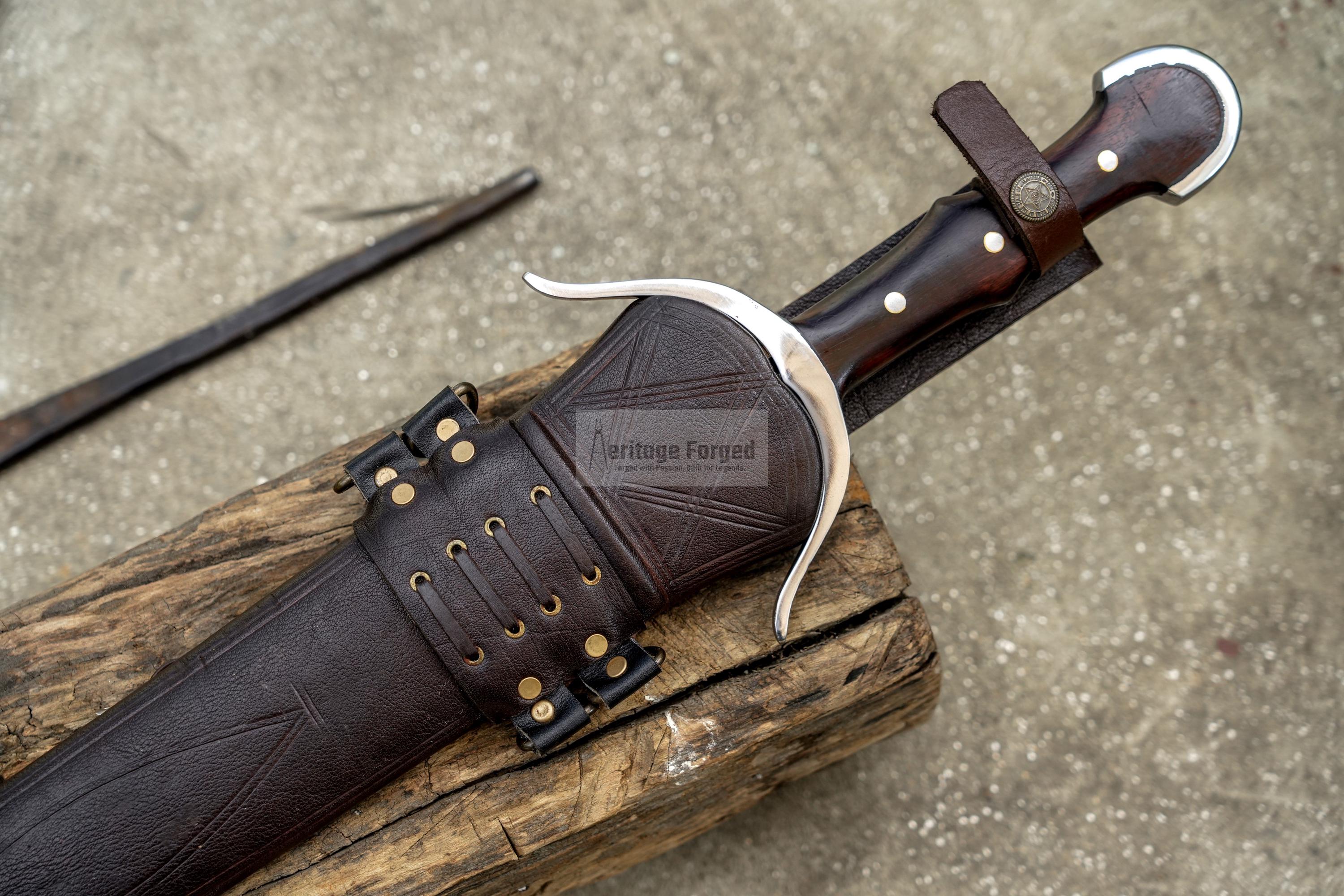 CUSTOM SWORD/27 inches Long Blade hand forged Sword/Leaf spring of truck/Rosewood Handle/Sharpen/Tempered/Ready to use/knife/knives