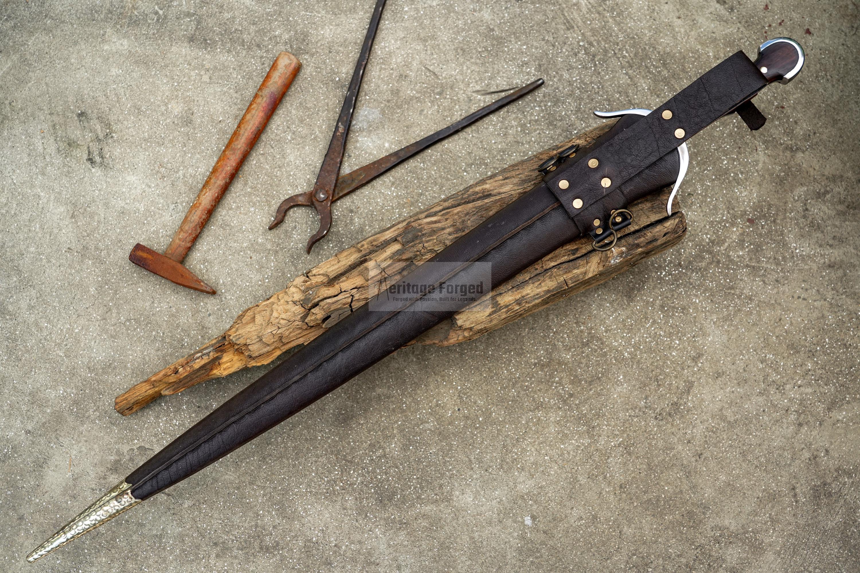 CUSTOM SWORD/27 inches Long Blade hand forged Sword/Leaf spring of truck/Rosewood Handle/Sharpen/Tempered/Ready to use/knife/knives