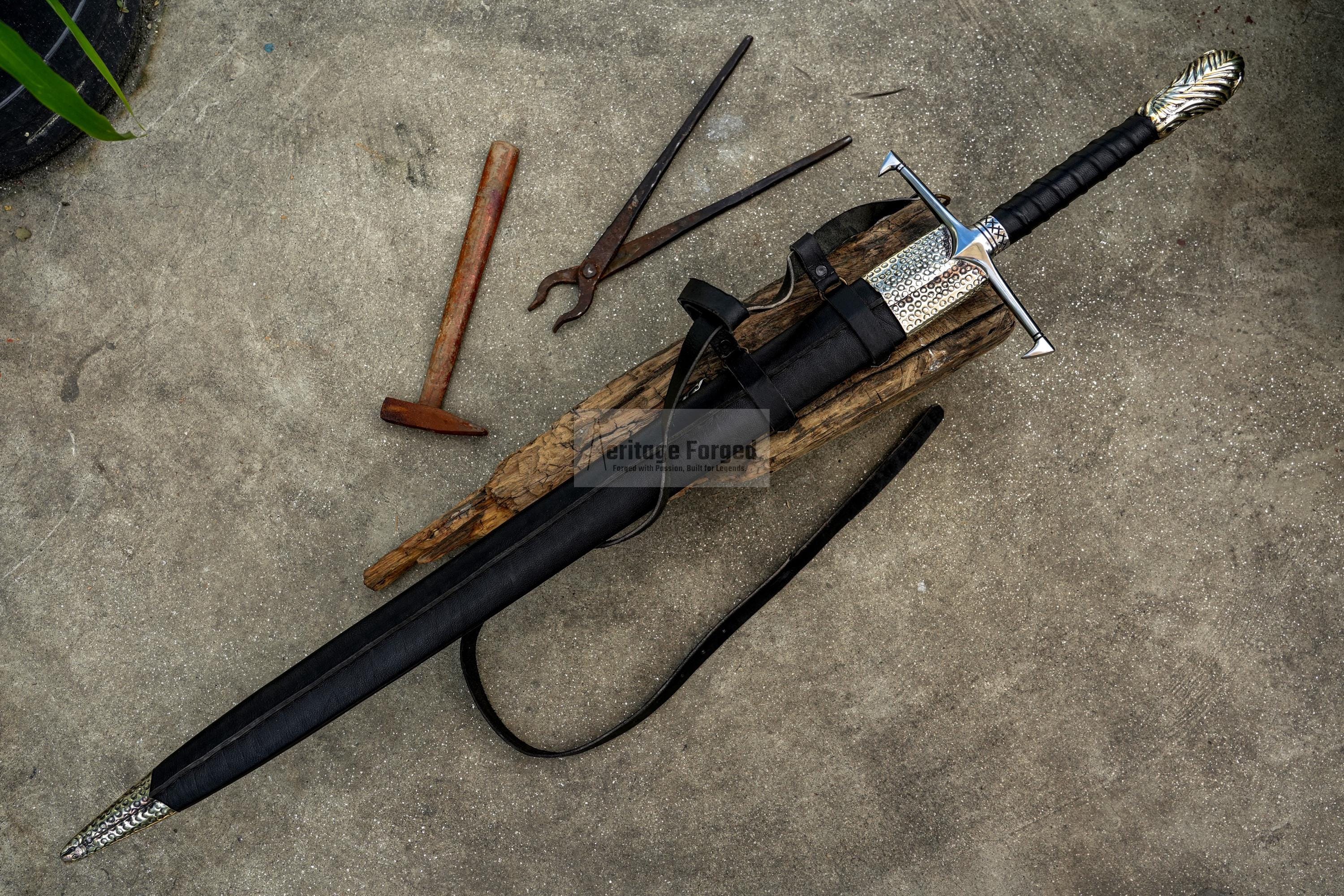 PETER SWORD /34 inches long Blade Hand Forged Sword/ large sword/Handmade from Leaf spring of Truck-Balance water tempered/Sharp