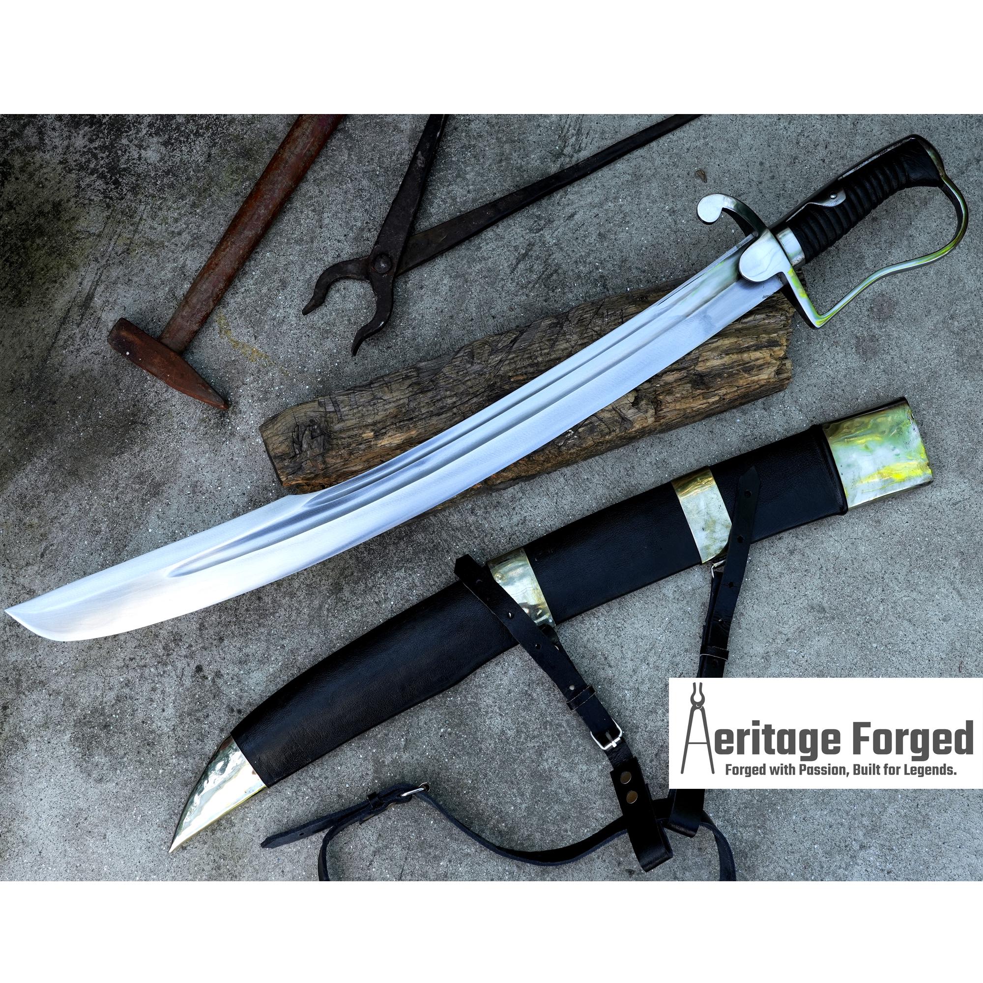 BRITISH SABER SWORD /25 inches Long Blade hand forged Sword/ Hand forged sword Tempered/Sharpen/Working/Handmade/sword/saber