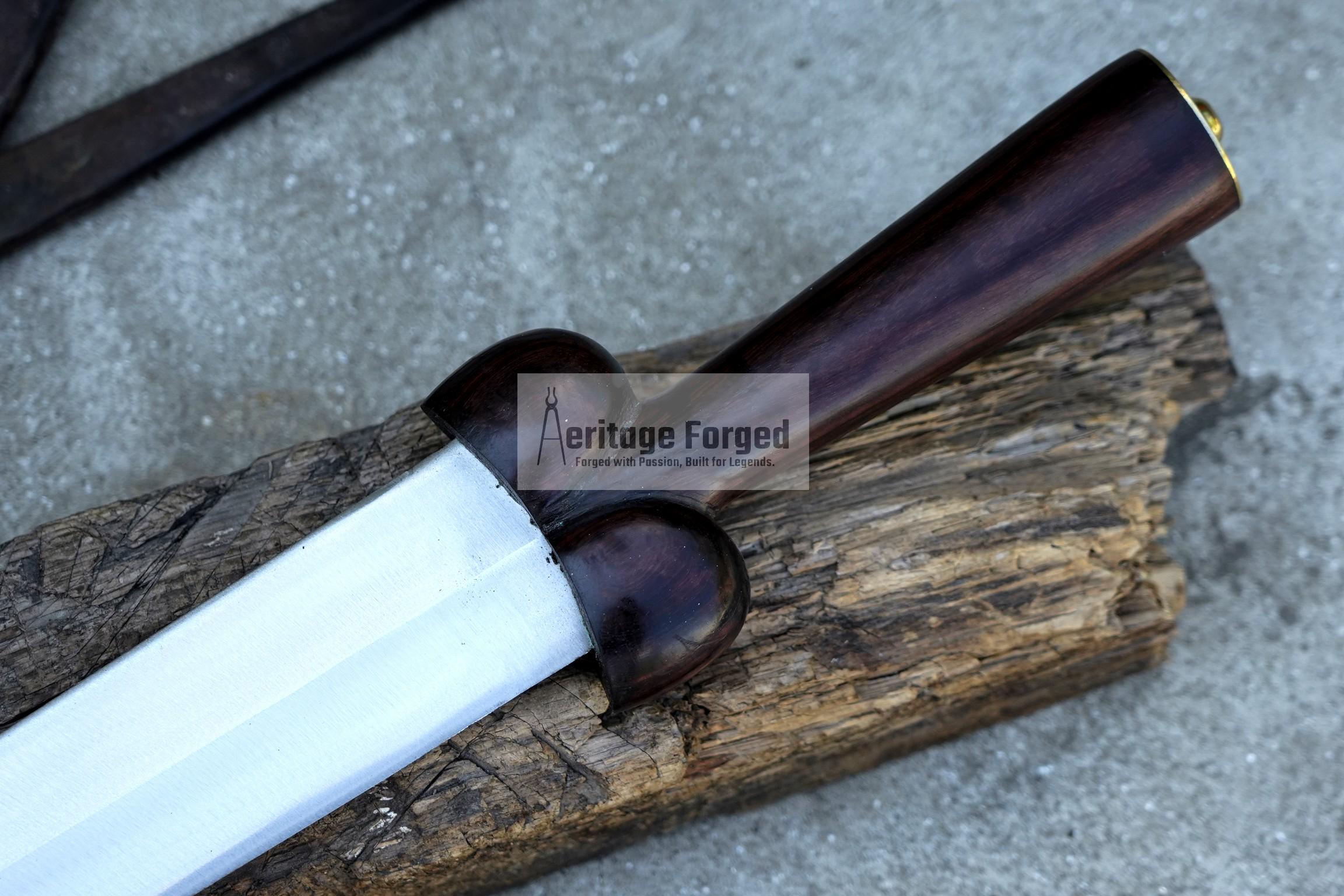 SCOTTISH DIRK/12 inches Long Blade Hand forged dirk knife /Leaf spring of truck/Rosewood Handle/Sharpen/Tempered/Ready to use/knife/knives